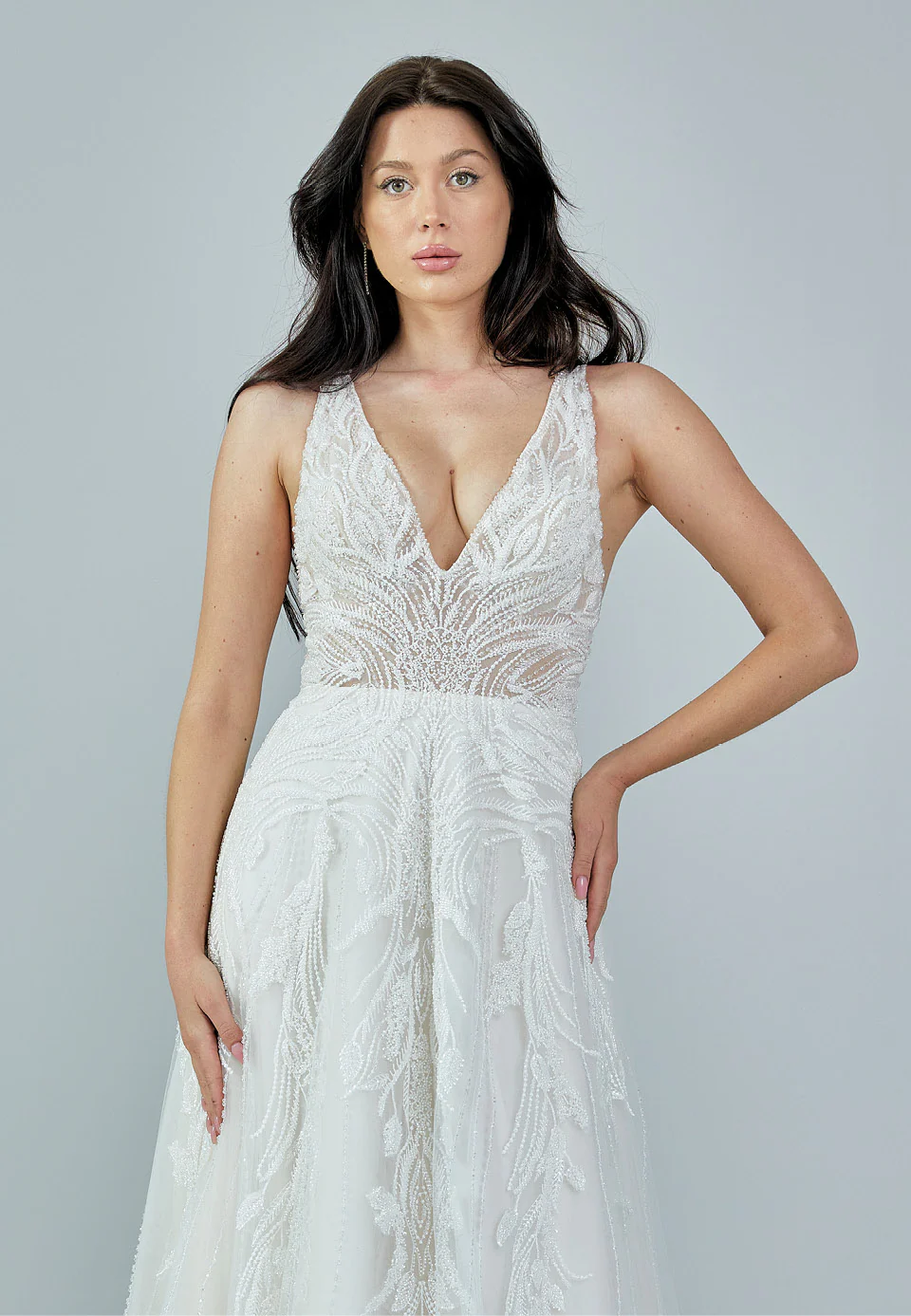 Sleeveless Maxi Tulle Regular Wedding Dress rlb1703 - Image 15