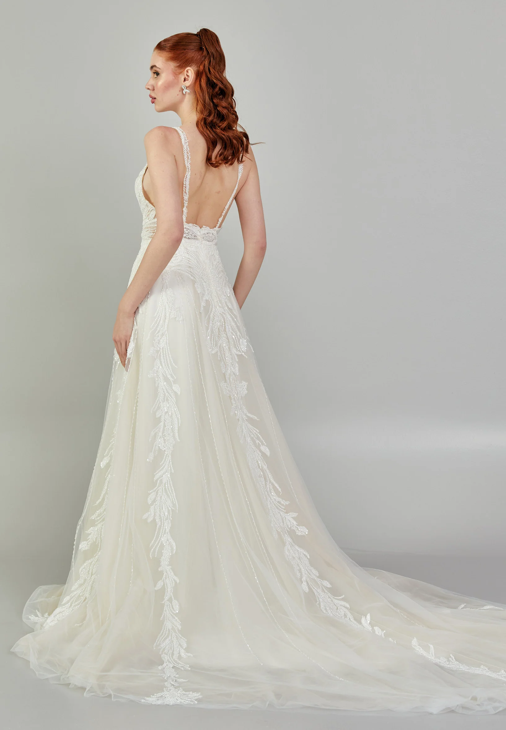 Sleeveless Maxi Tulle Regular Wedding Dress rlb1703 - Image 5