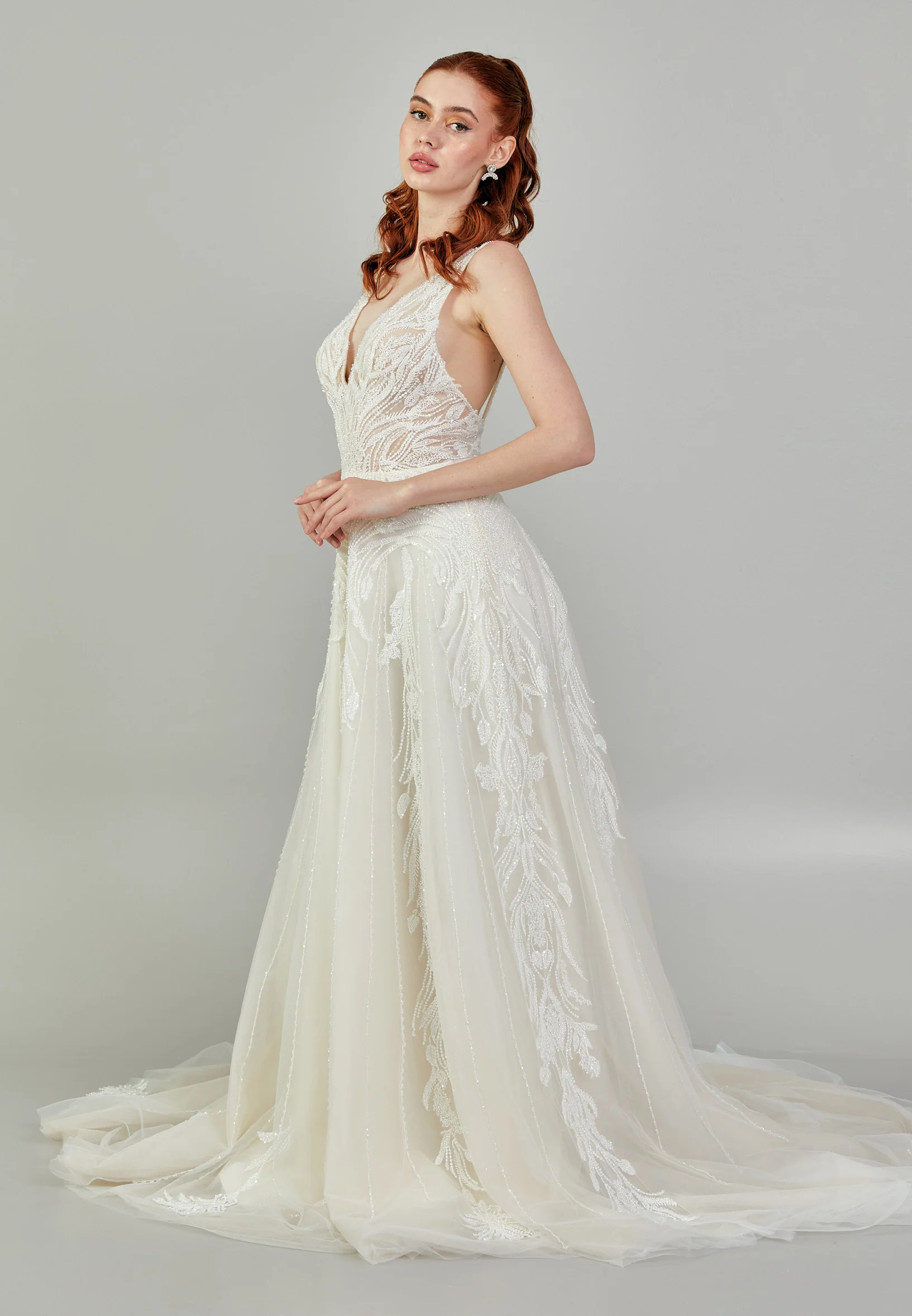 Sleeveless Maxi Tulle Regular Wedding Dress rlb1703 - Image 6