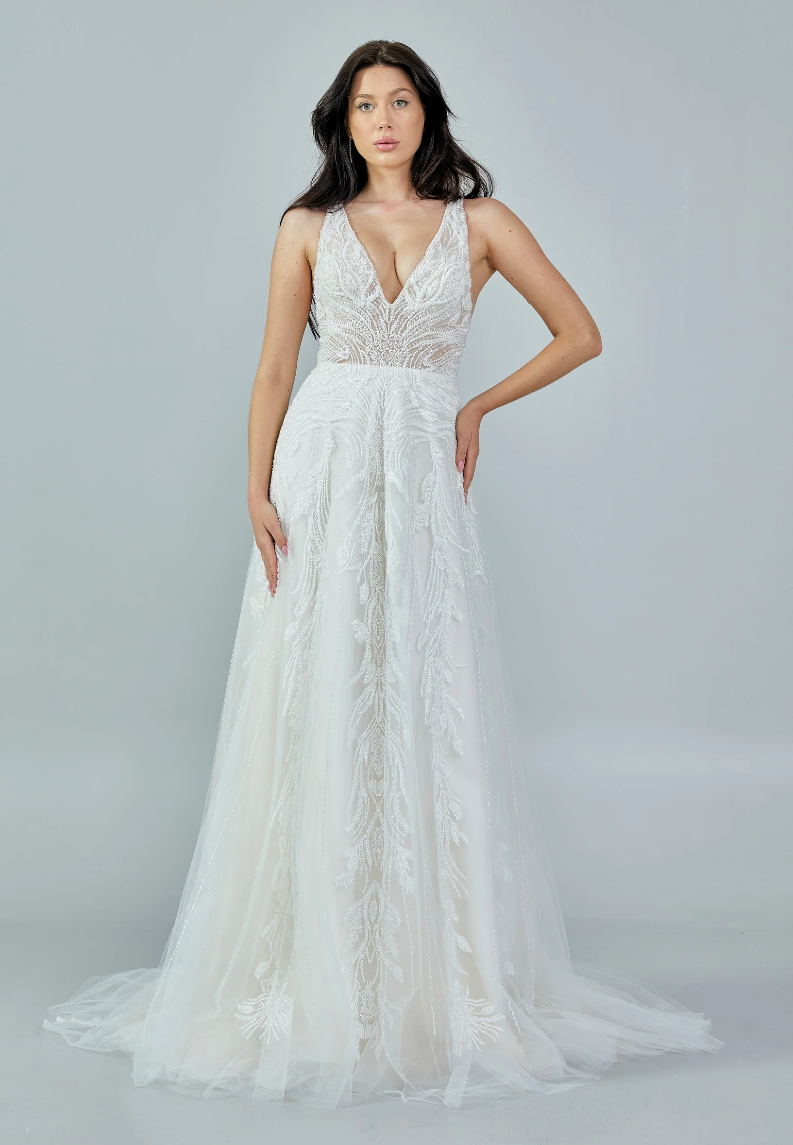 Sleeveless Maxi Tulle Regular Wedding Dress rlb1703 - Image 9