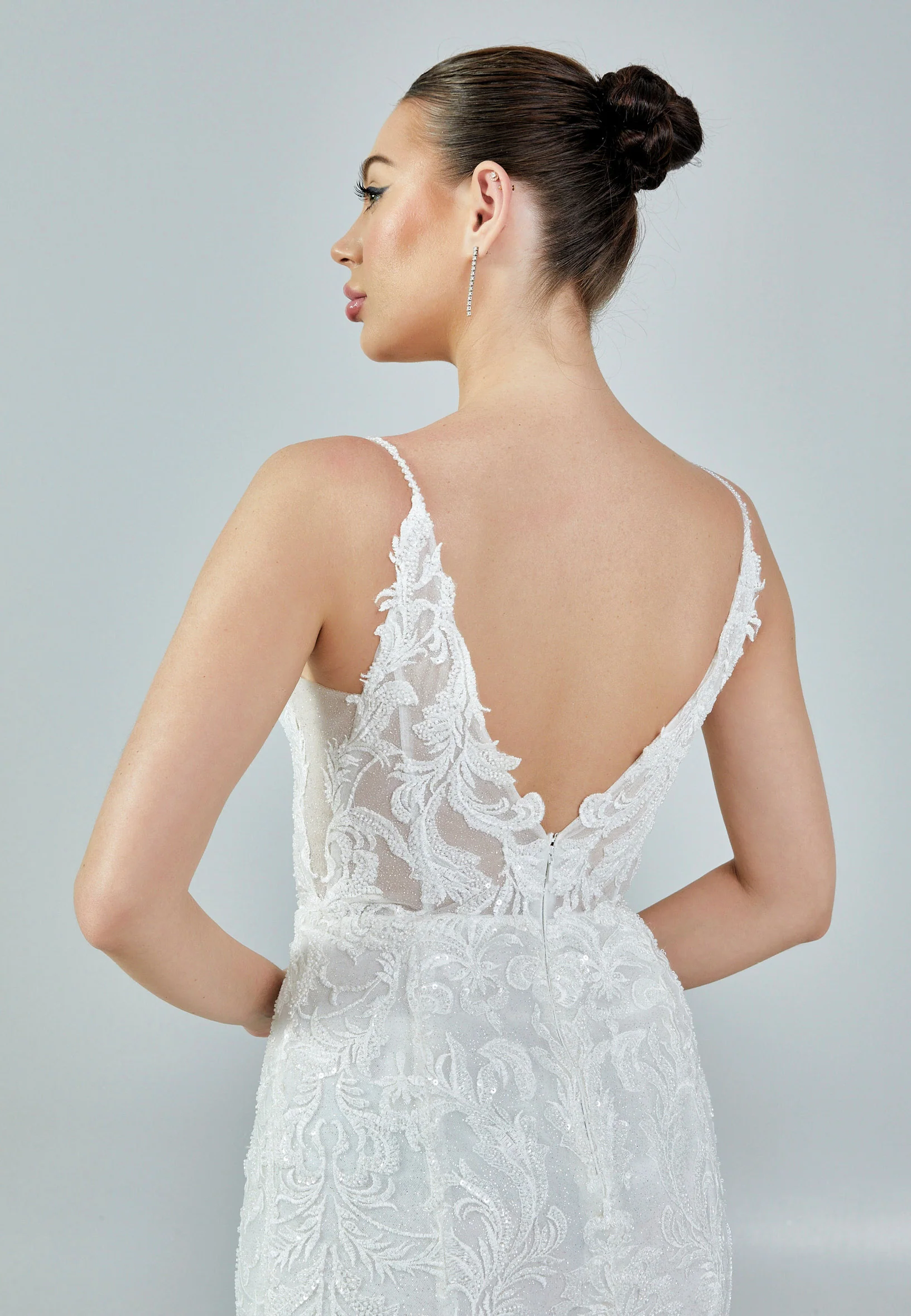 Sleeveless Maxi Tulle Regular Wedding Dress rlb1714s - Image 3
