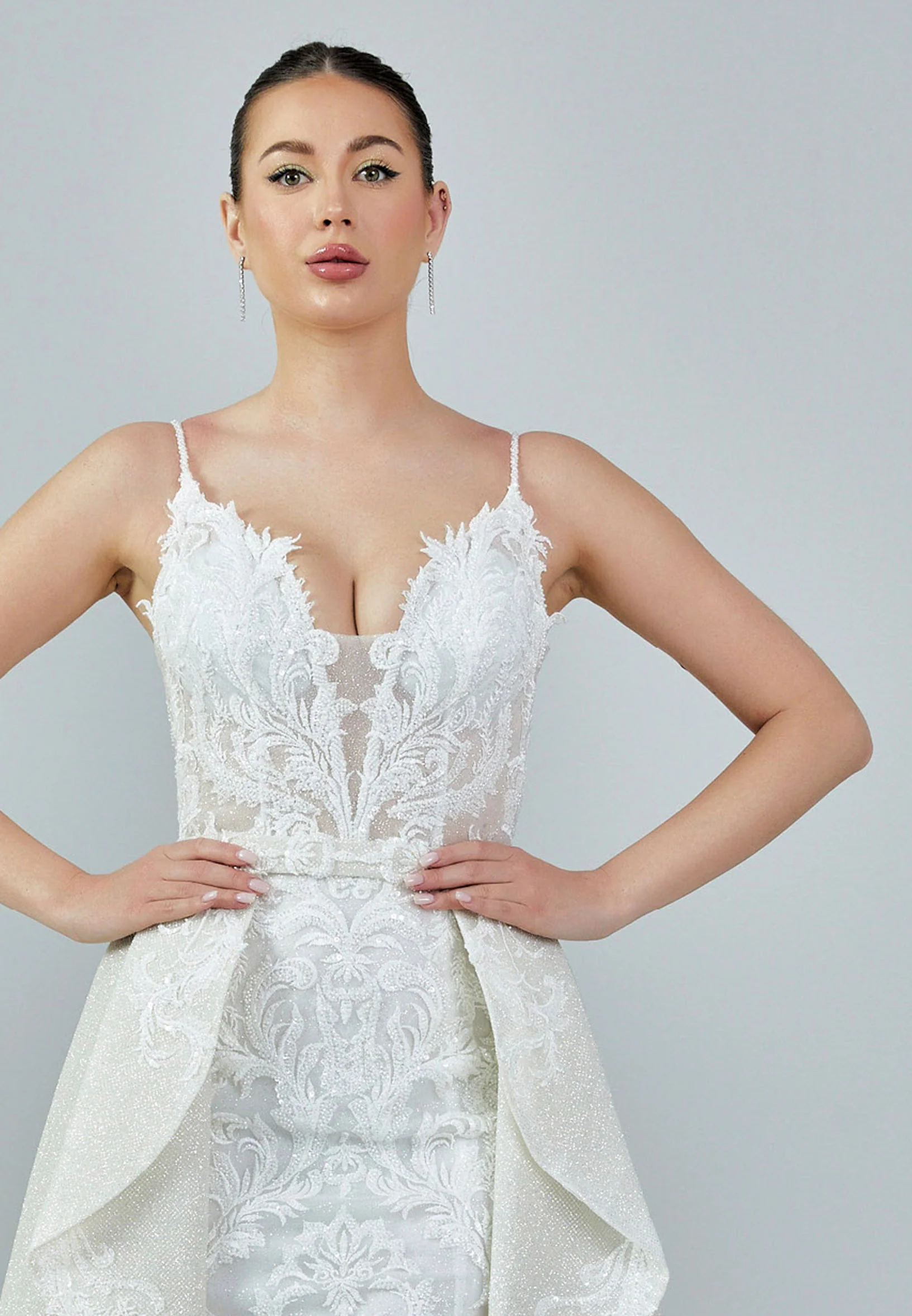 Sleeveless Maxi Tulle Regular Wedding Dress rlb1714s - Image 7