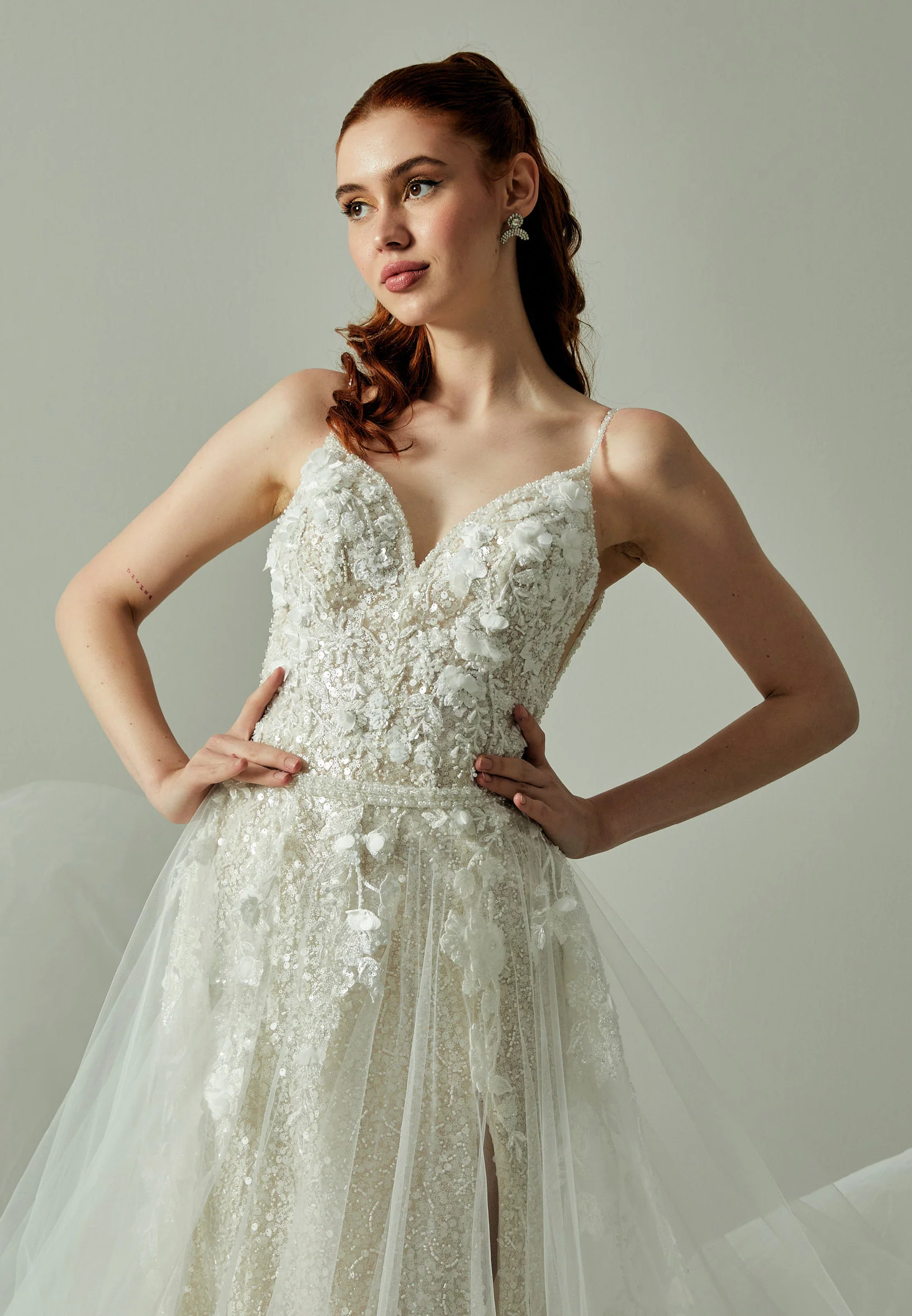 Sleeveless Maxi Tulle Regular Wedding Dress rlb1792 - Image 3
