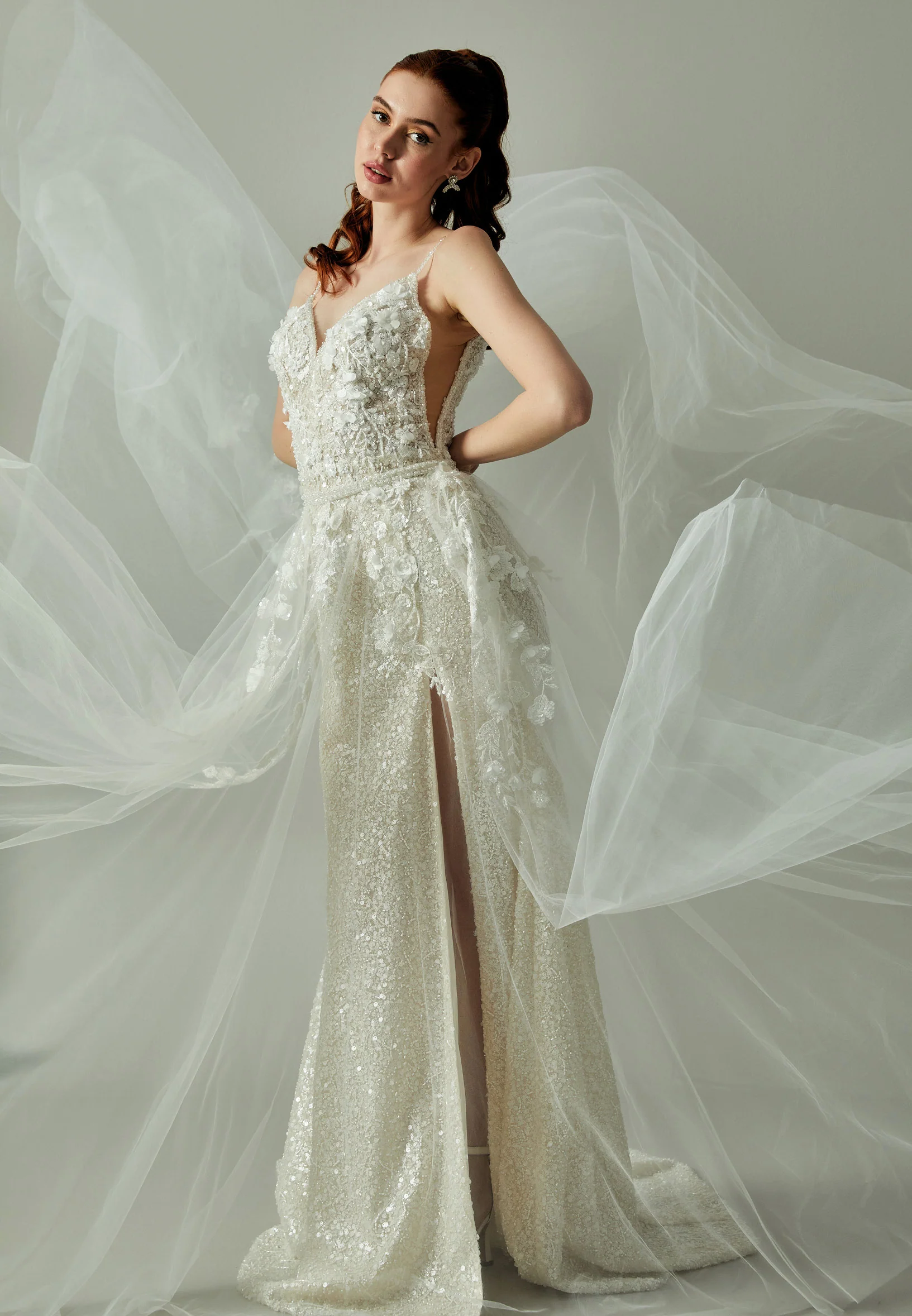 Sleeveless Maxi Tulle Regular Wedding Dress rlb1792 - Image 4