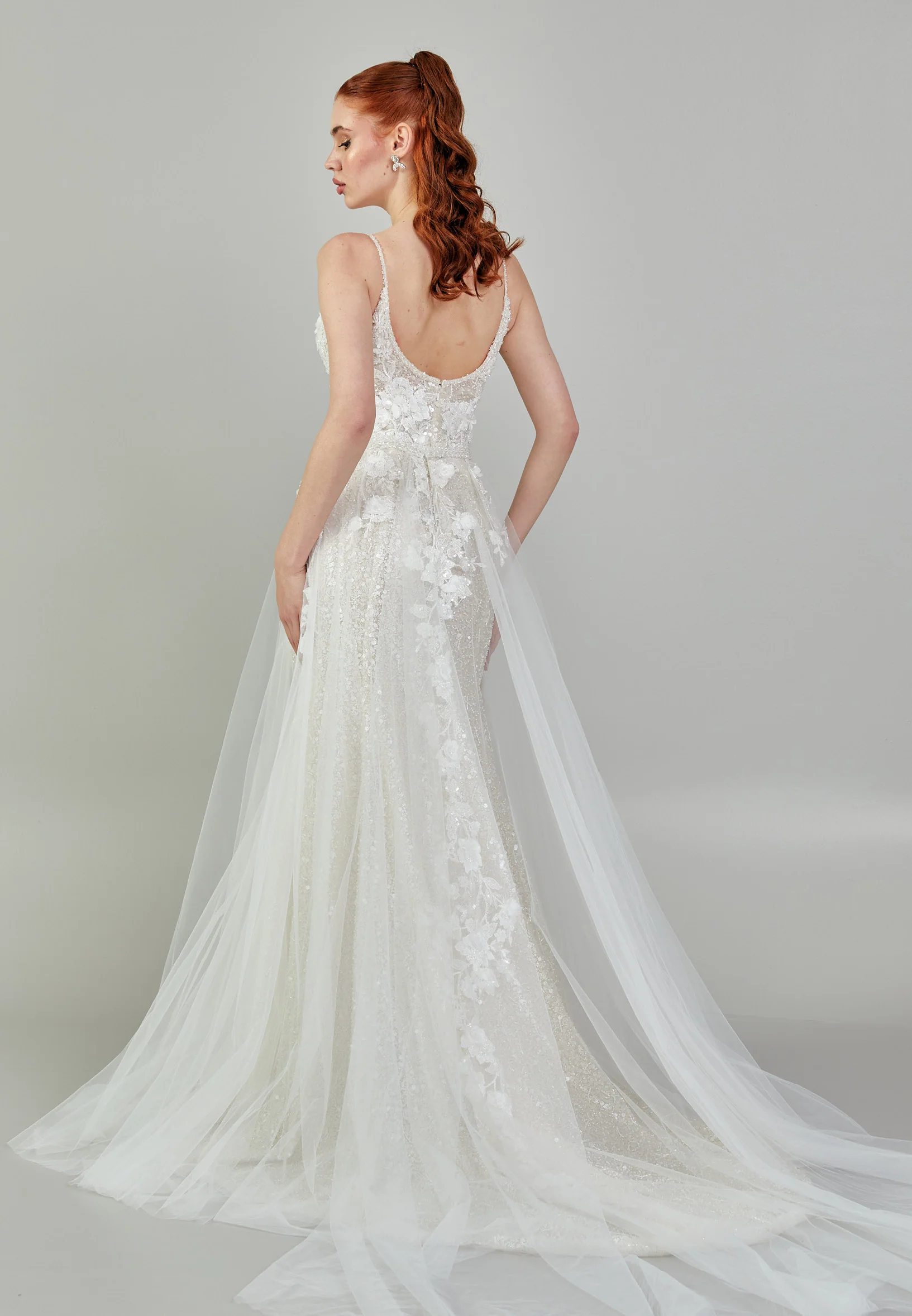 Sleeveless Maxi Tulle Regular Wedding Dress rlb1792 - Image 5