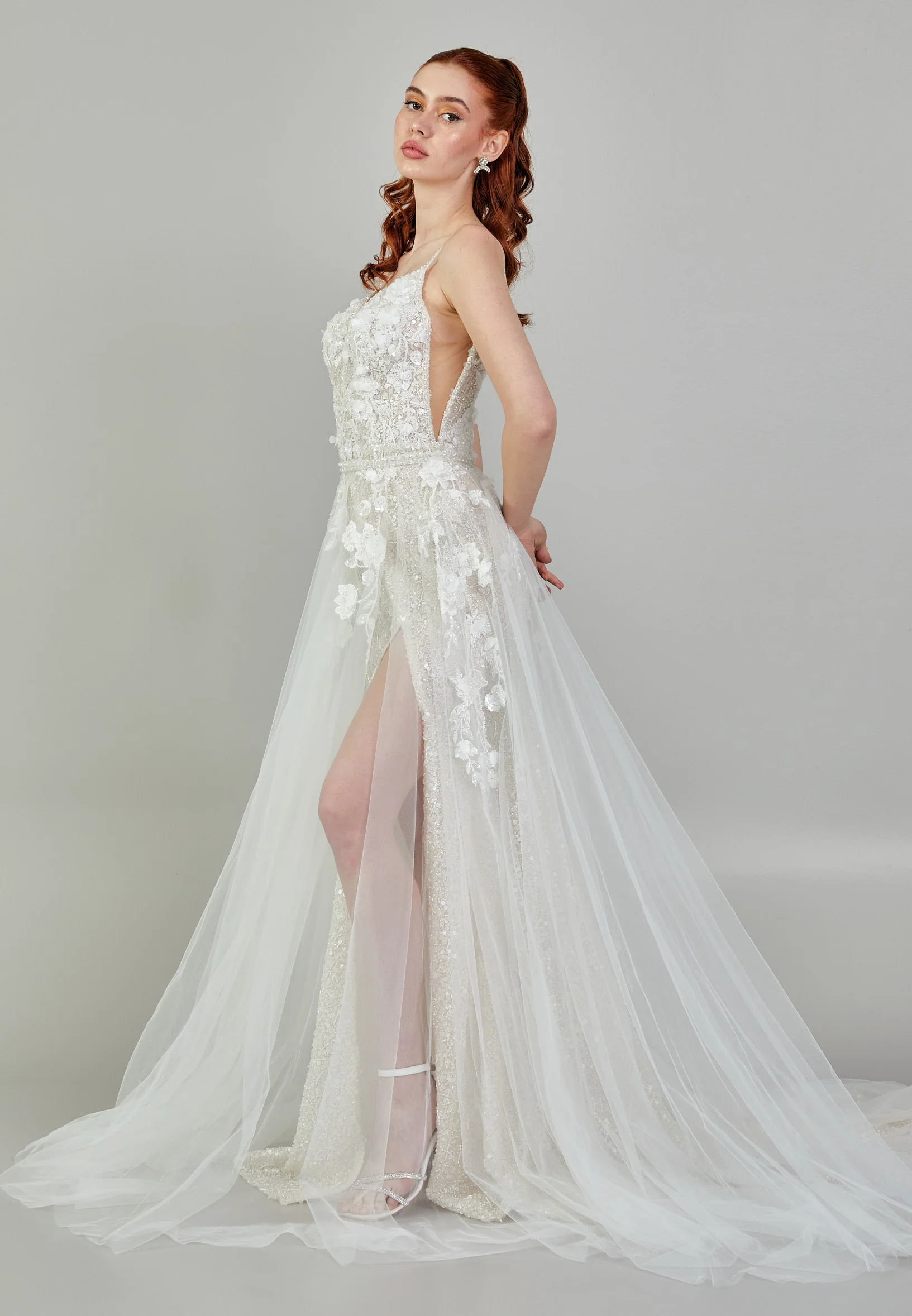 Sleeveless Maxi Tulle Regular Wedding Dress rlb1792 - Image 6