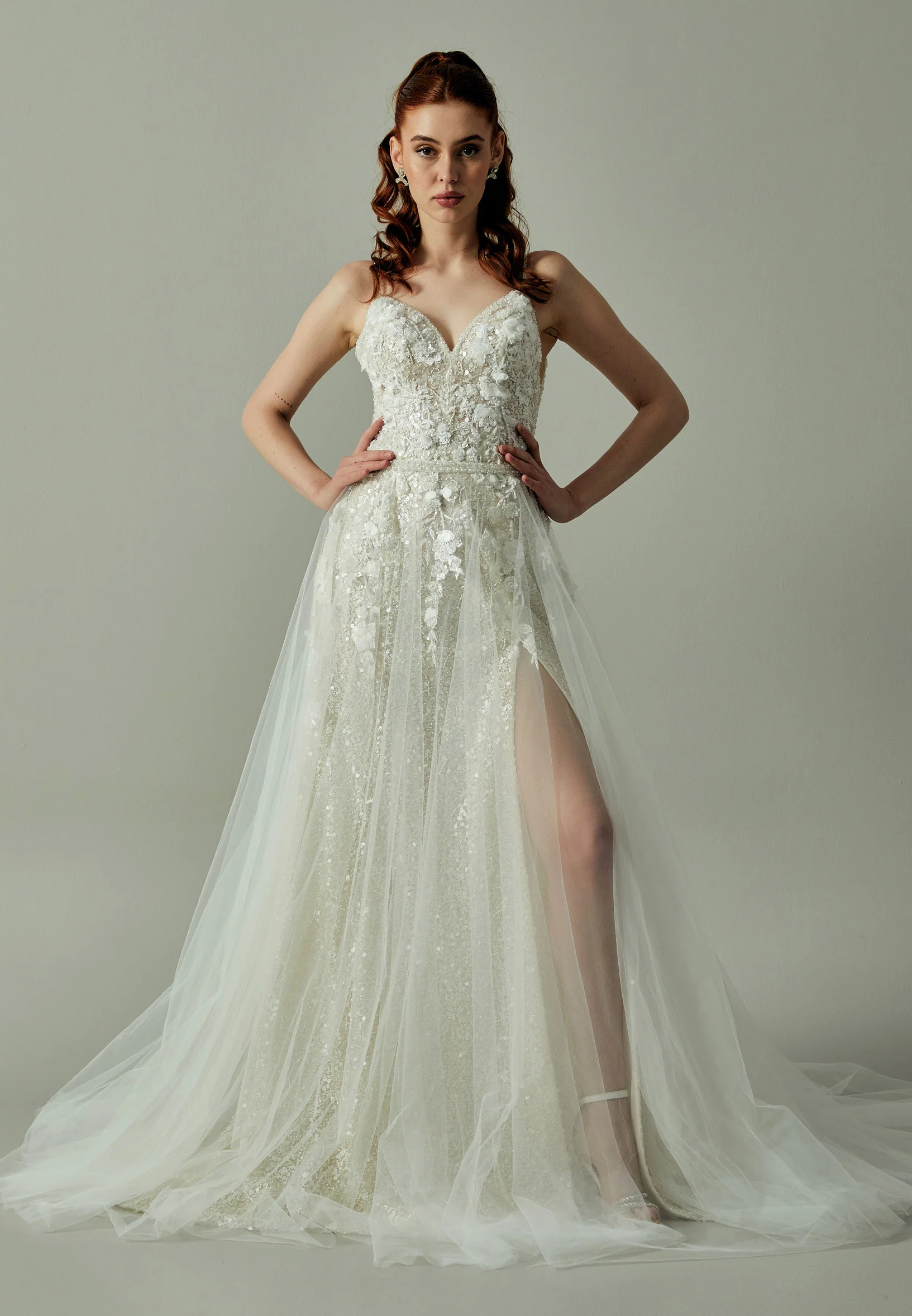 Sleeveless Maxi Tulle Regular Wedding Dress rlb1792 - Image 8