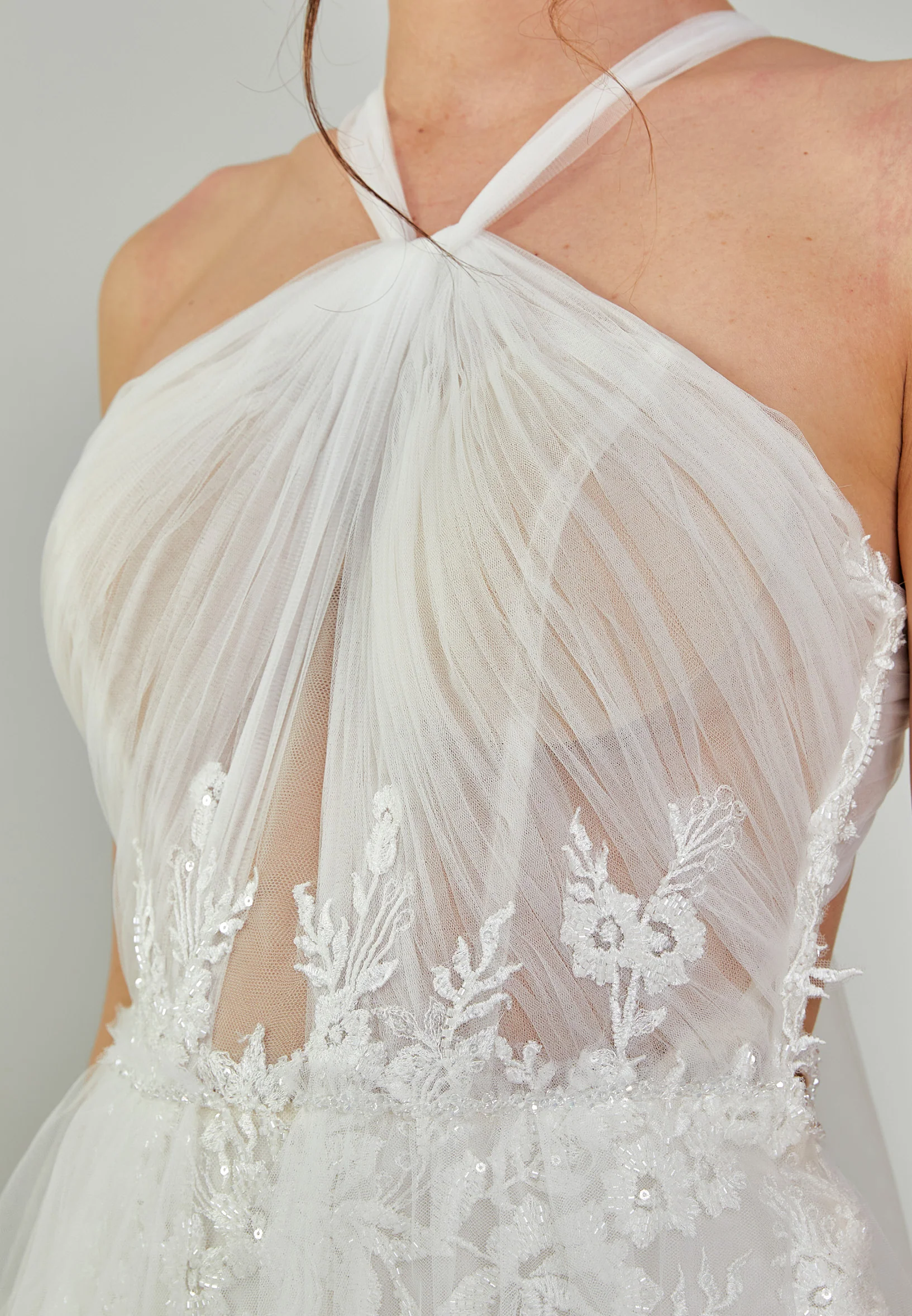 Sleeveless Maxi Tulle Regular Wedding Dress rlb1802 - Image 2