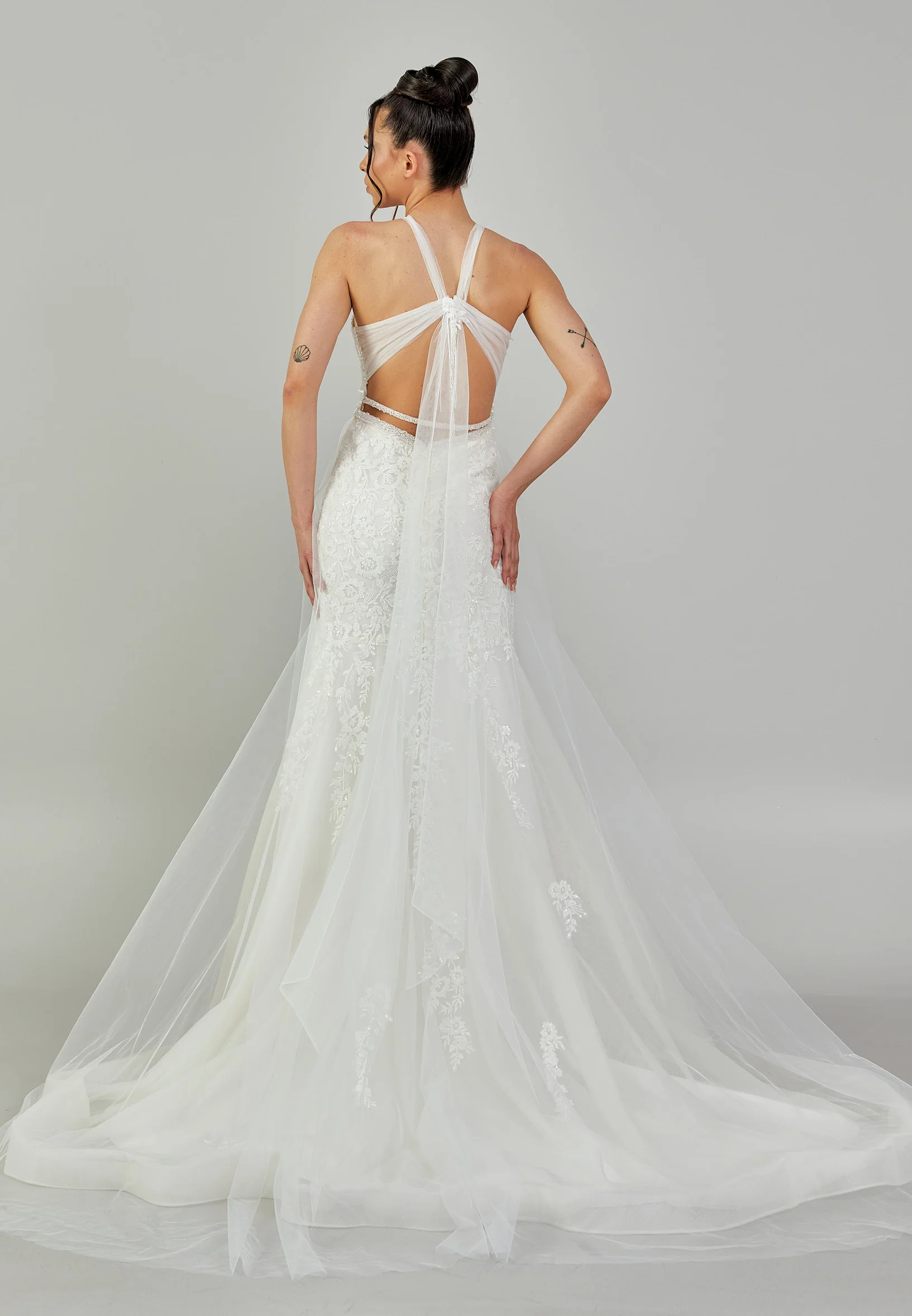 Sleeveless Maxi Tulle Regular Wedding Dress rlb1802 - Image 3