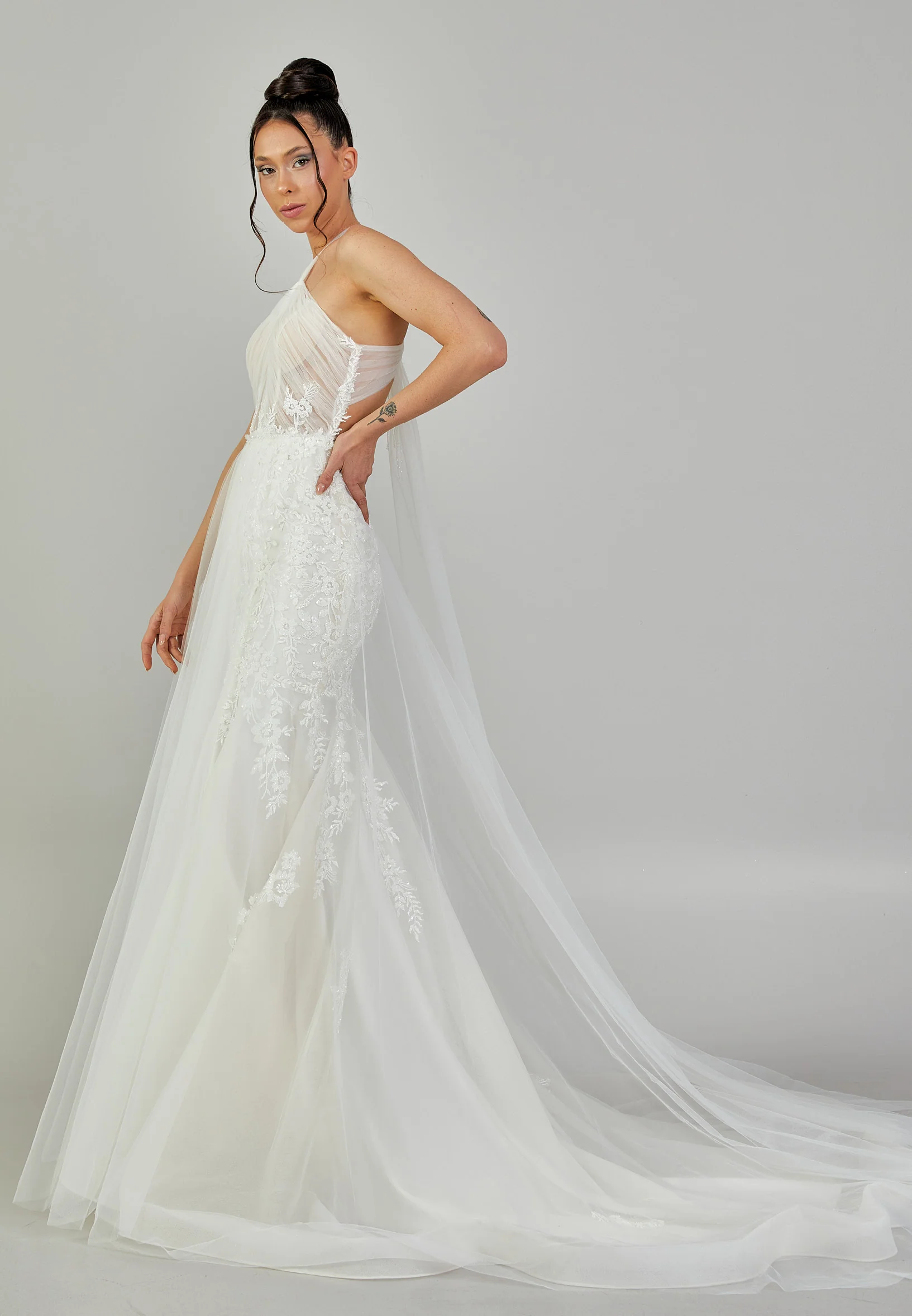 Sleeveless Maxi Tulle Regular Wedding Dress rlb1802 - Image 4
