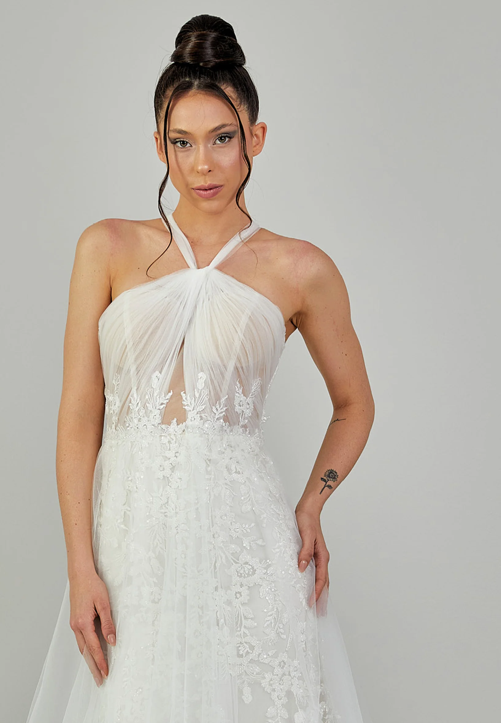 Sleeveless Maxi Tulle Regular Wedding Dress rlb1802 - Image 5