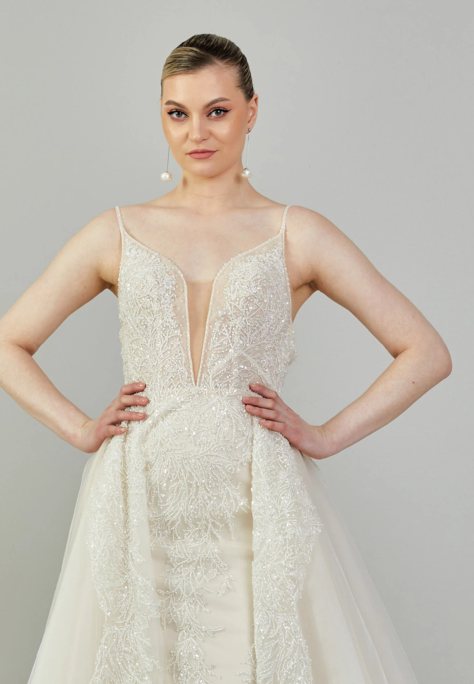 Sleeveless Maxi Tulle Regular Wedding Dress rlb1819 - Image 7