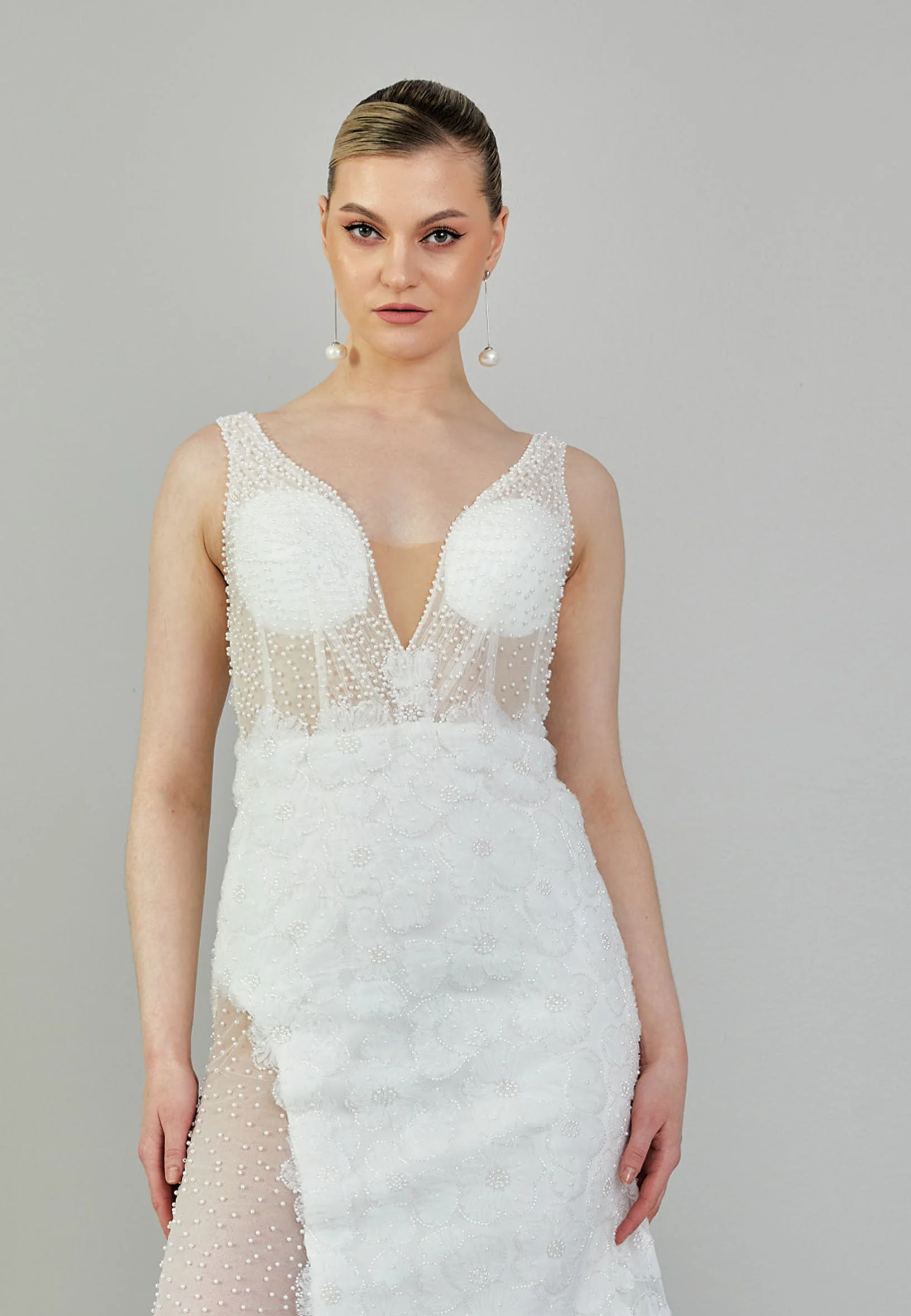 Sleeveless Maxi Tulle Regular Wedding Dress rlb1830 - Image 7