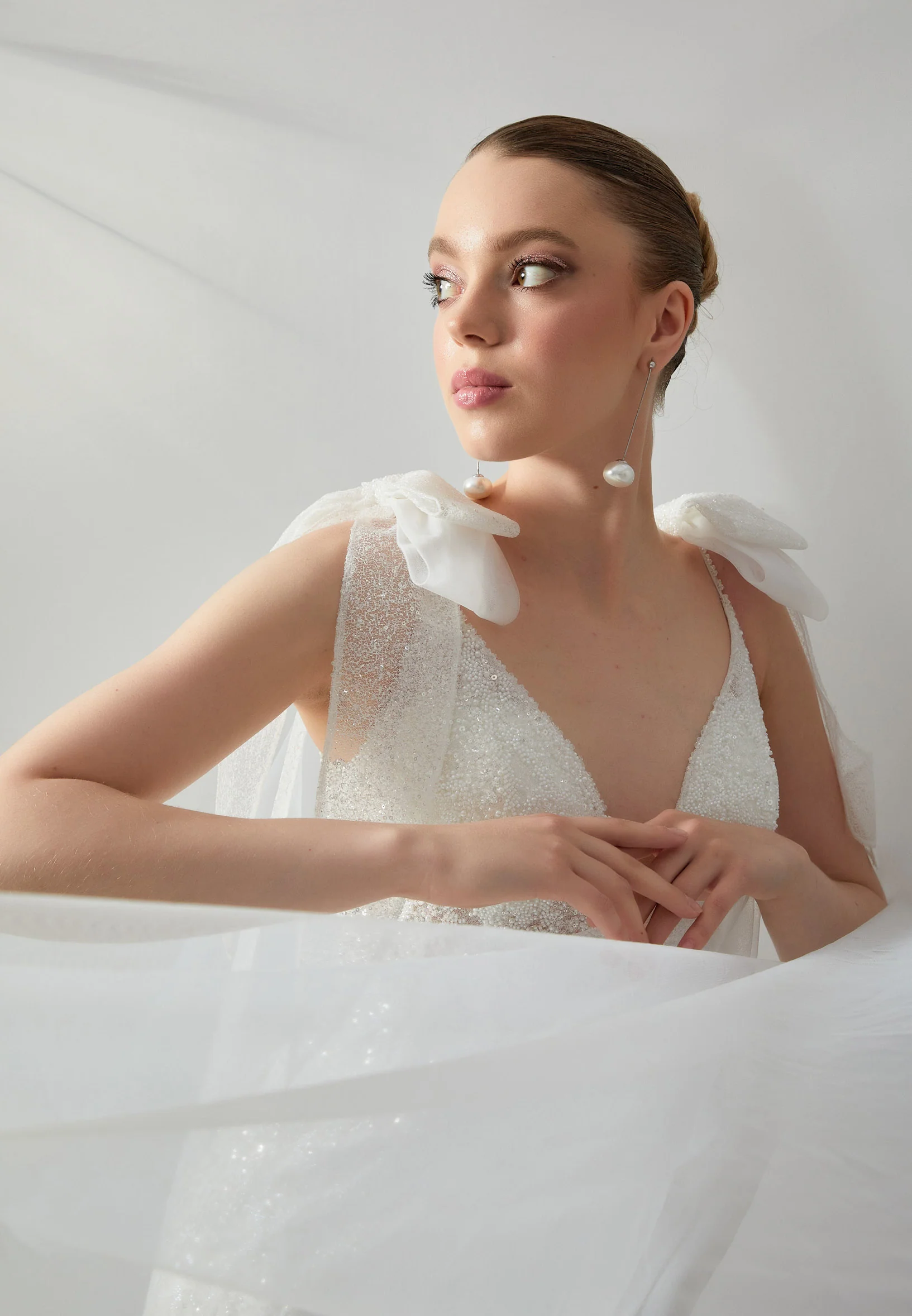 Sleeveless Maxi Tulle Regular Wedding Dress rlb1845 - Image 2