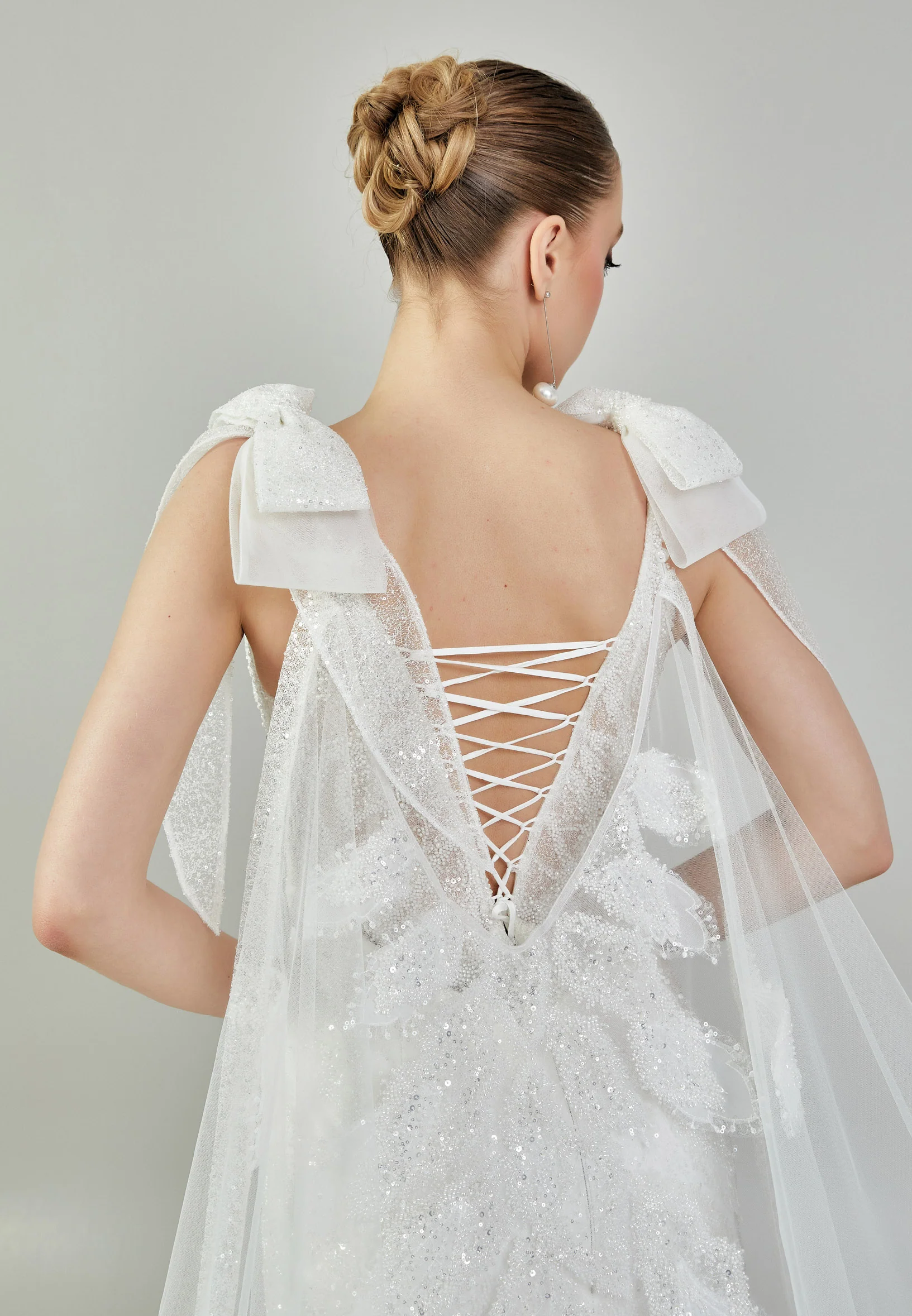 Sleeveless Maxi Tulle Regular Wedding Dress rlb1845 - Image 4