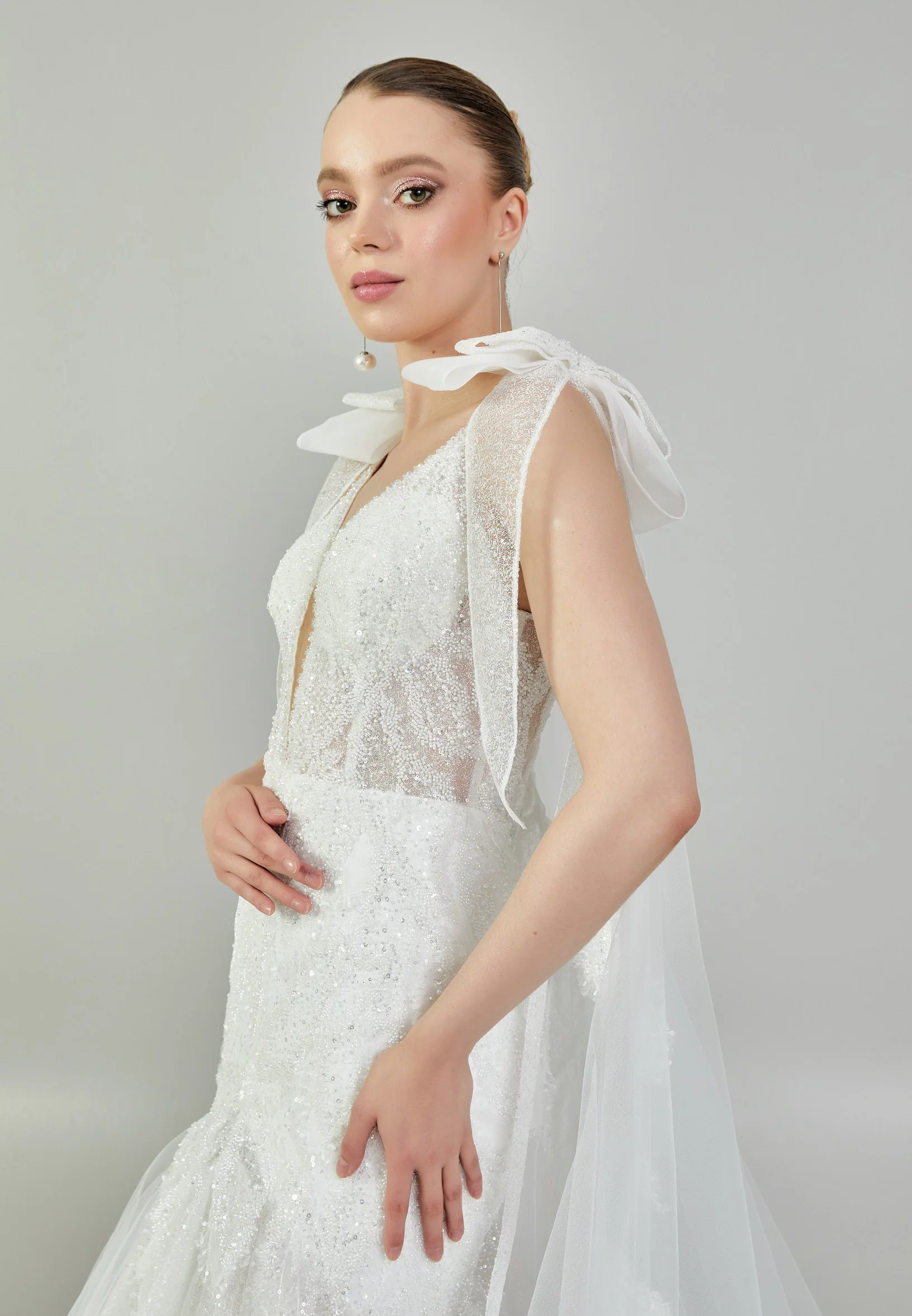 Sleeveless Maxi Tulle Regular Wedding Dress rlb1845 - Image 5