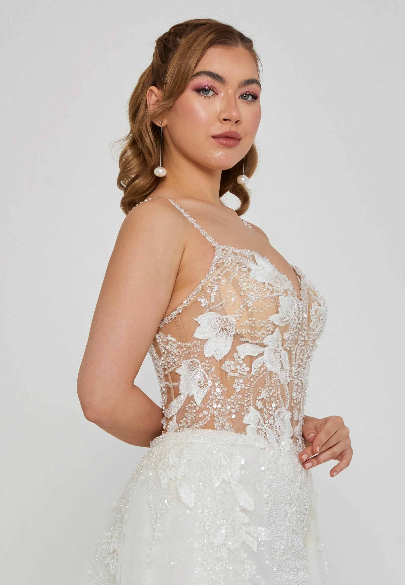 Sleeveless Maxi Tulle Regular Wedding Dress rlb1936 - Image 4
