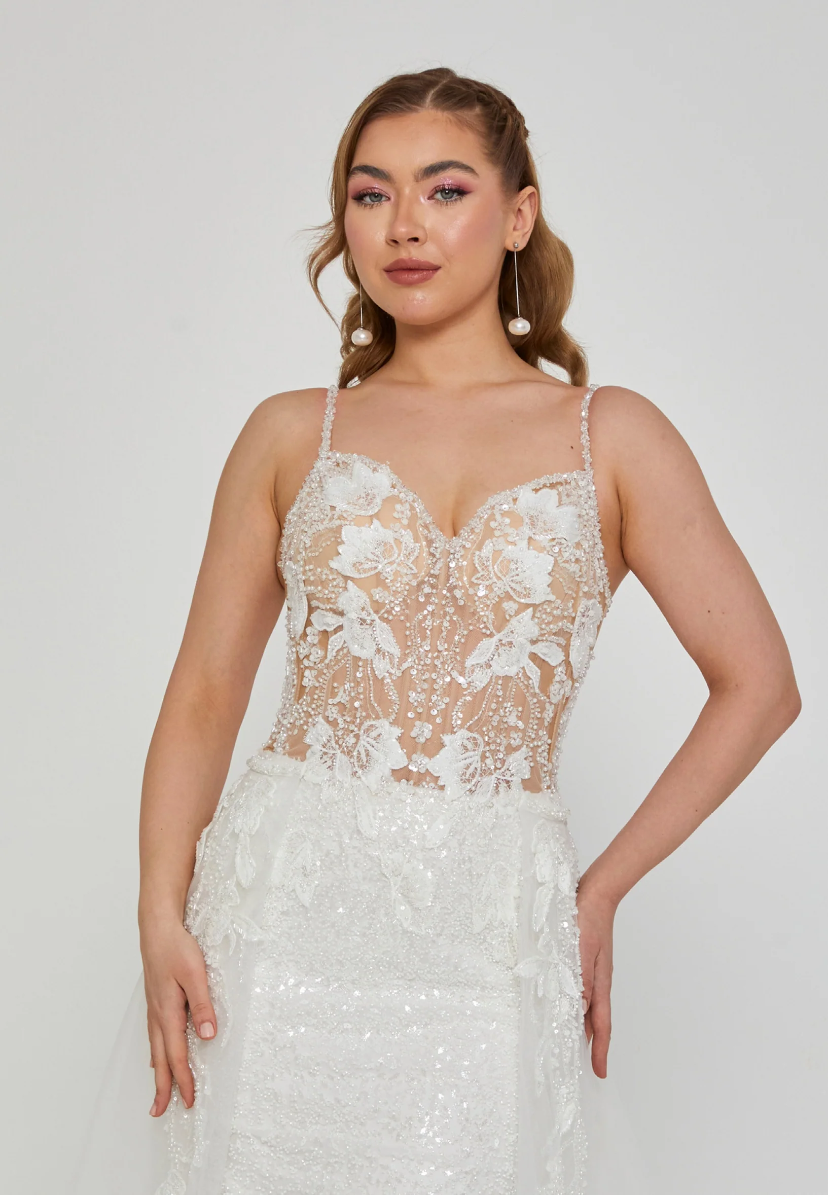 Sleeveless Maxi Tulle Regular Wedding Dress rlb1936 - Image 8