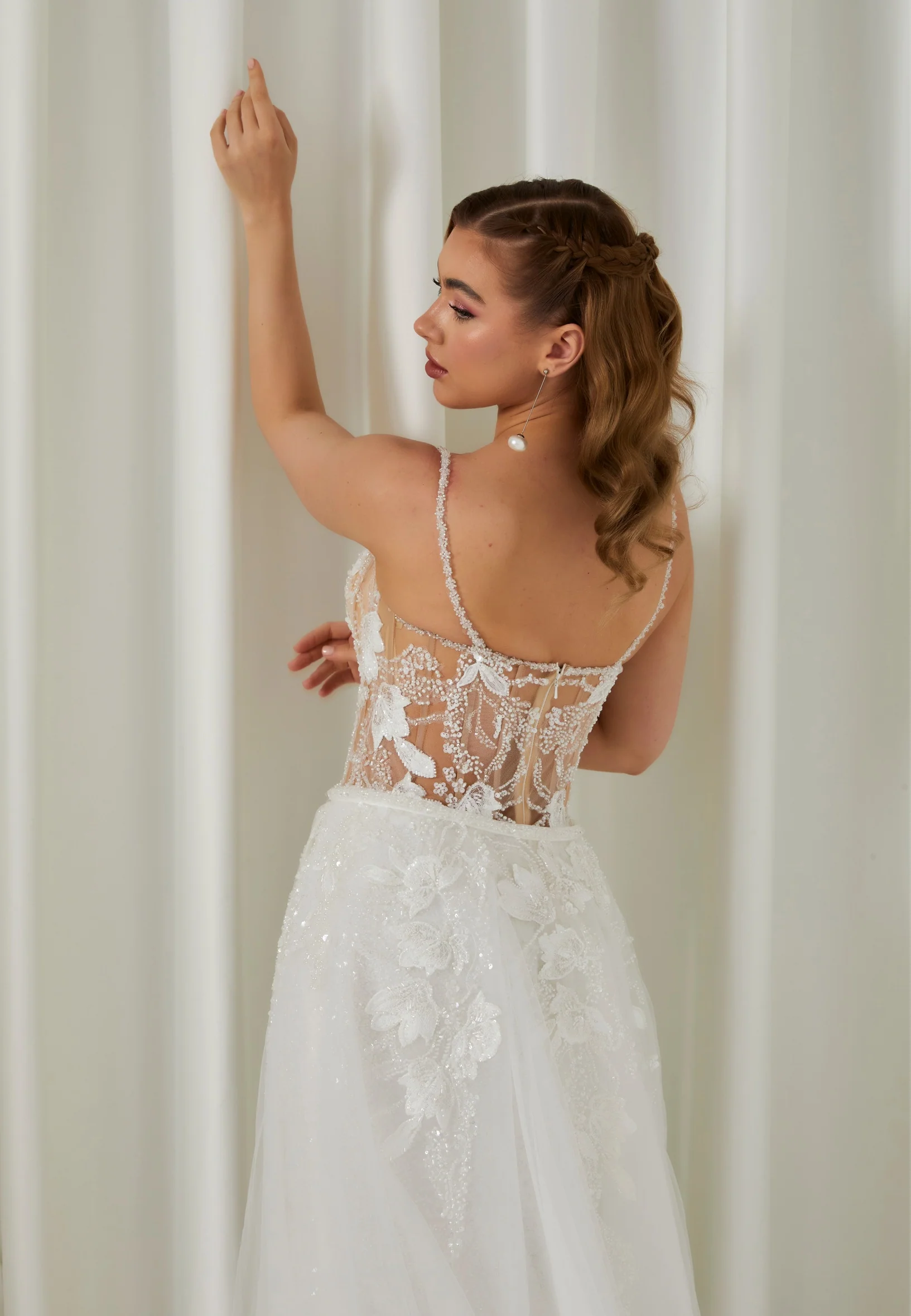 Sleeveless Maxi Tulle Regular Wedding Dress rlb1936 - Image 9