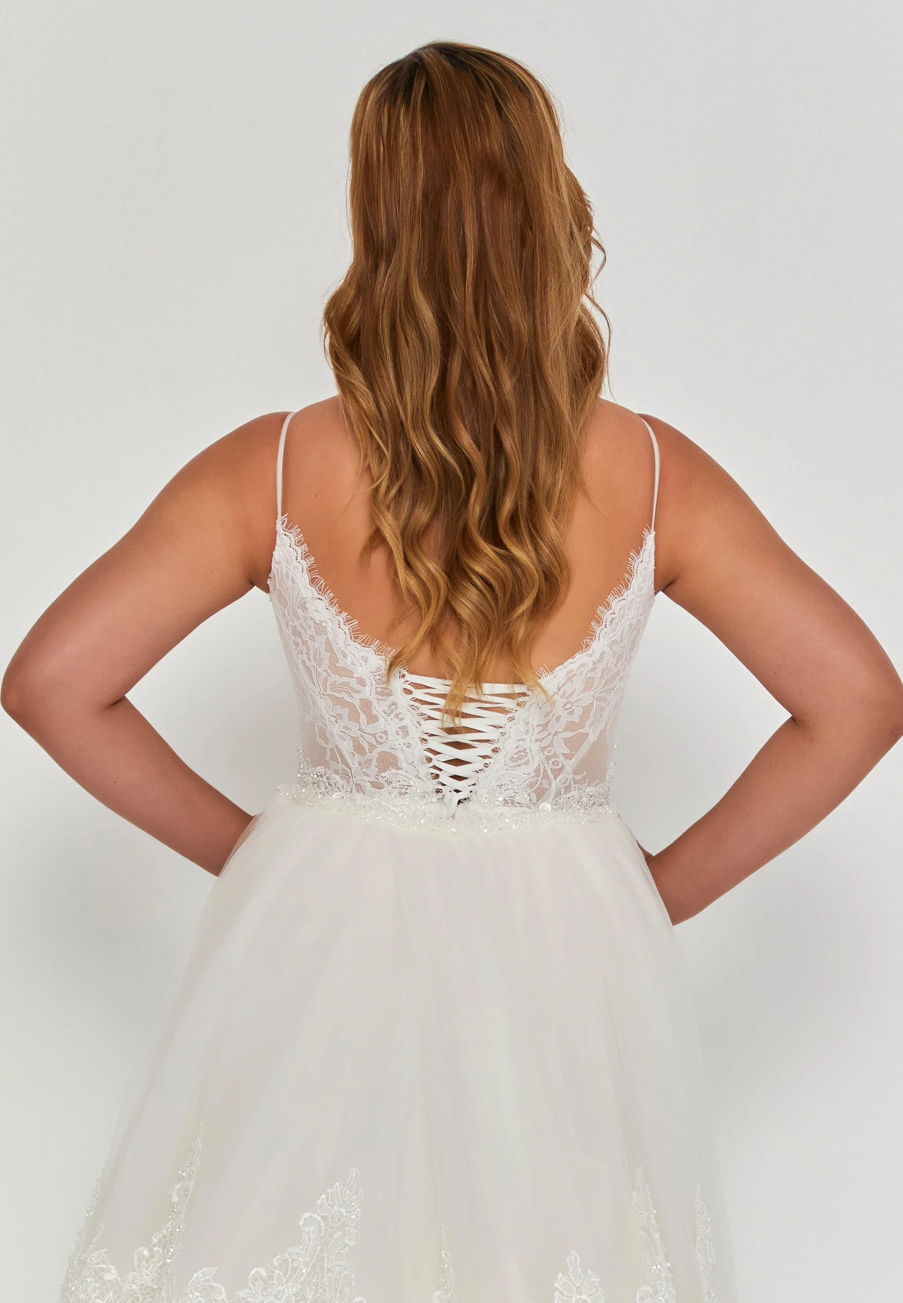 Sleeveless Maxi Tulle Regular Wedding Dress rlb1953 - Image 3
