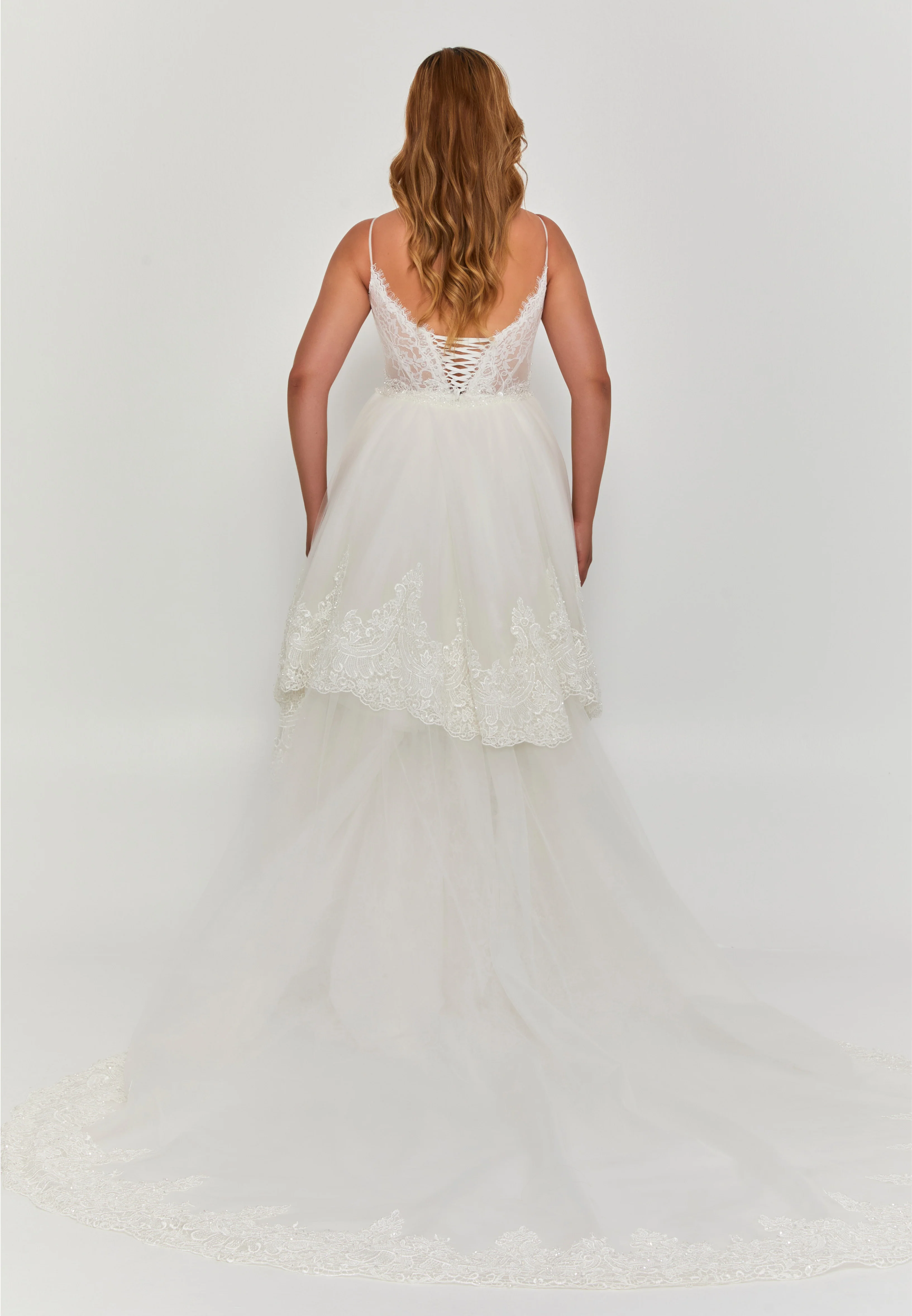 Sleeveless Maxi Tulle Regular Wedding Dress rlb1953 - Image 4