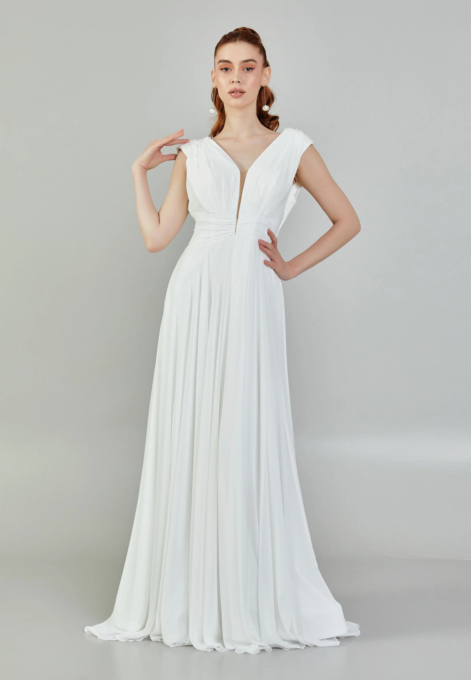 Sleeveless Maxi Tulle Regular Wedding Dress sacd3046