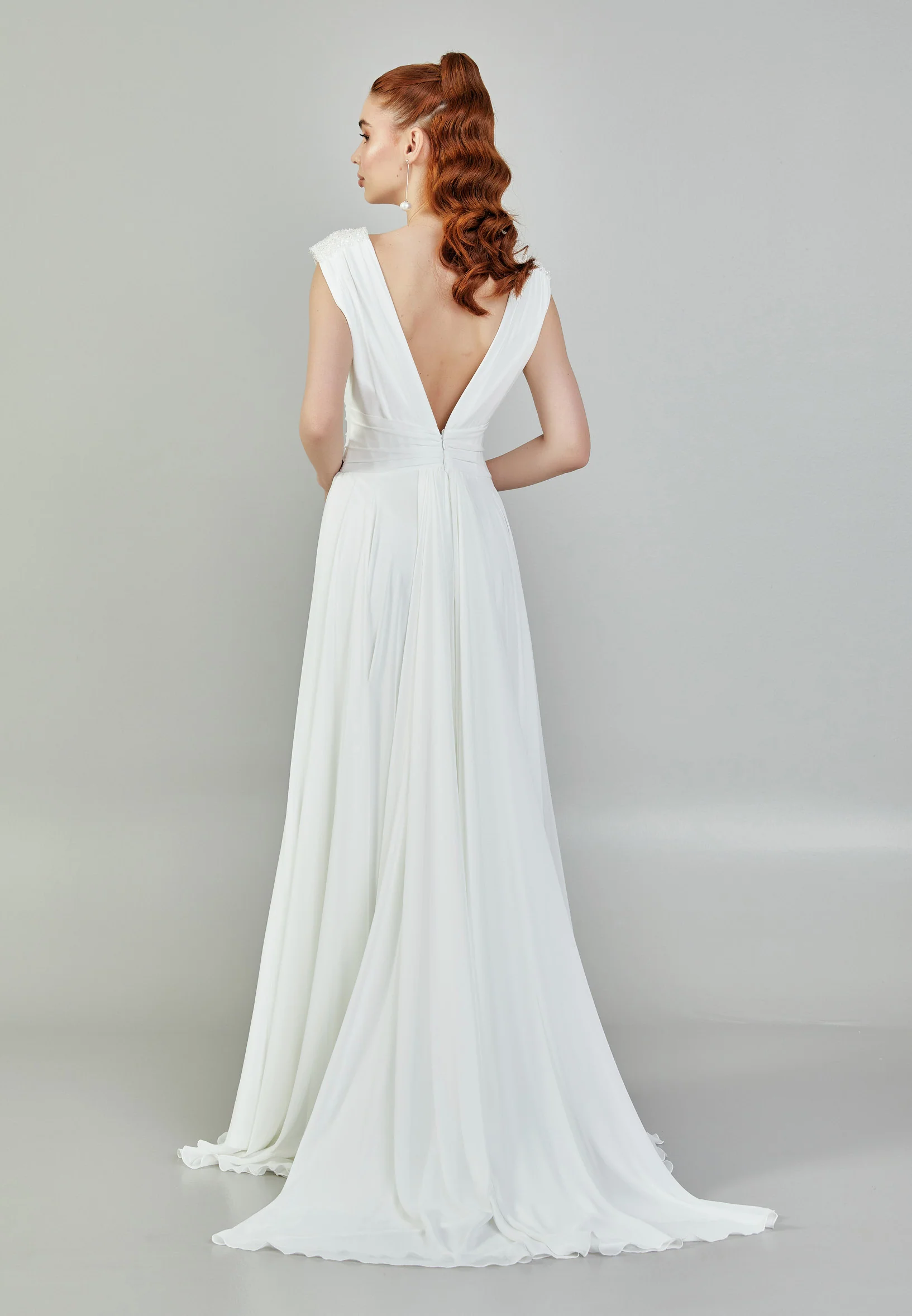Sleeveless Maxi Tulle Regular Wedding Dress sacd3046 - Image 6