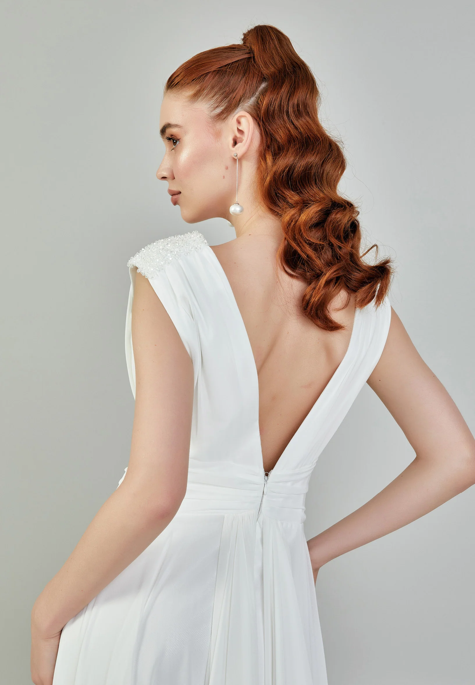 Sleeveless Maxi Tulle Regular Wedding Dress sacd3046 - Image 9
