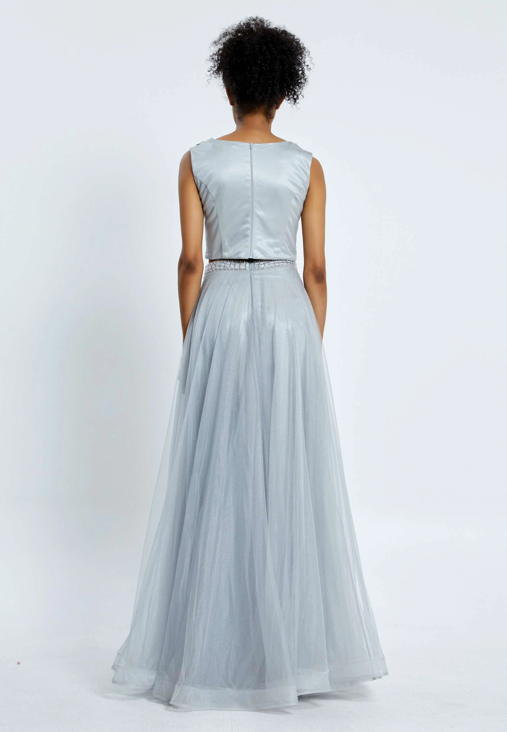 Sleeveless Maxi Tulle Two Piece Regular Prom Dress pnl7001 - Image 14