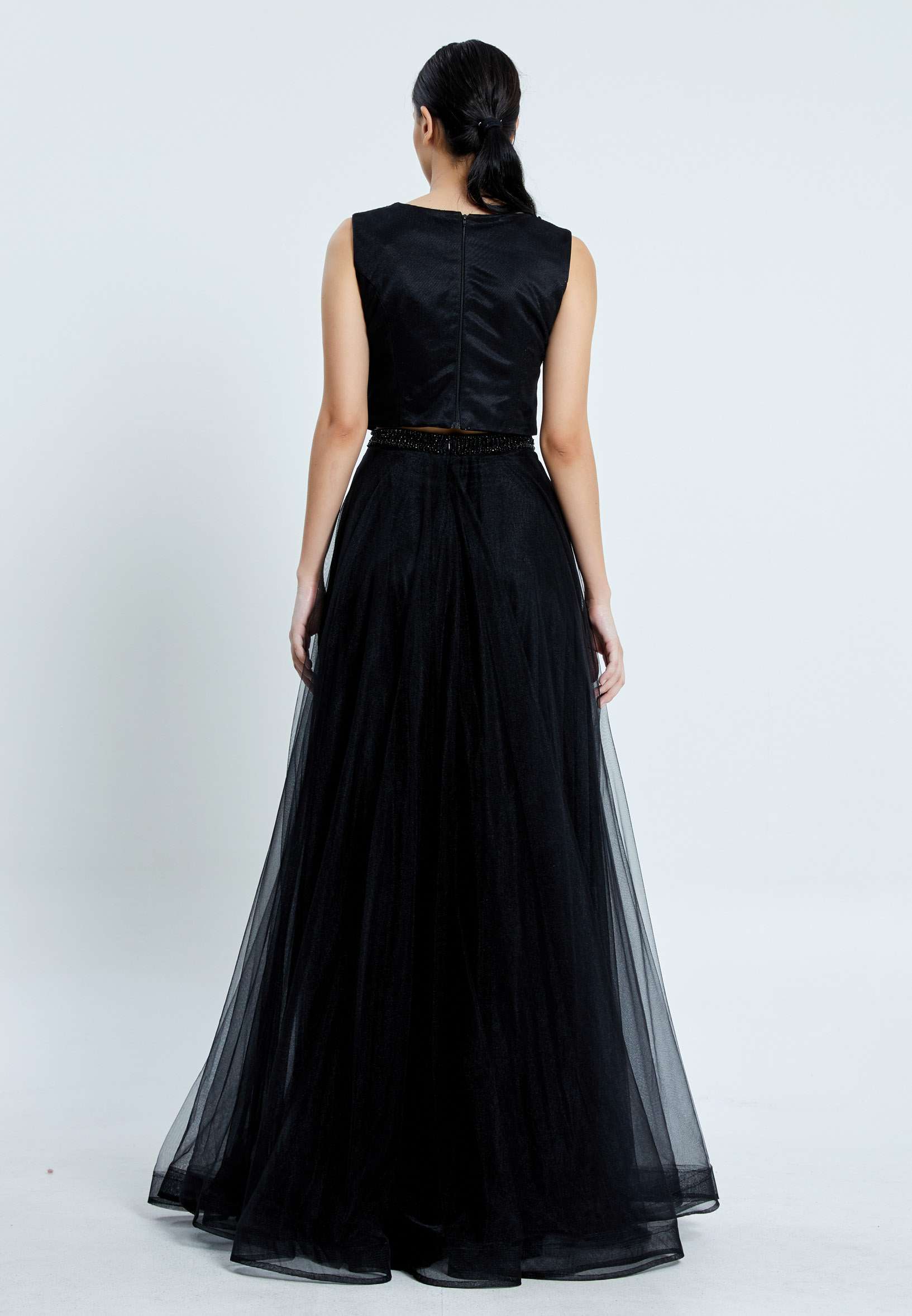 Sleeveless Maxi Tulle Two Piece Regular Prom Dress pnl7001 - Image 2