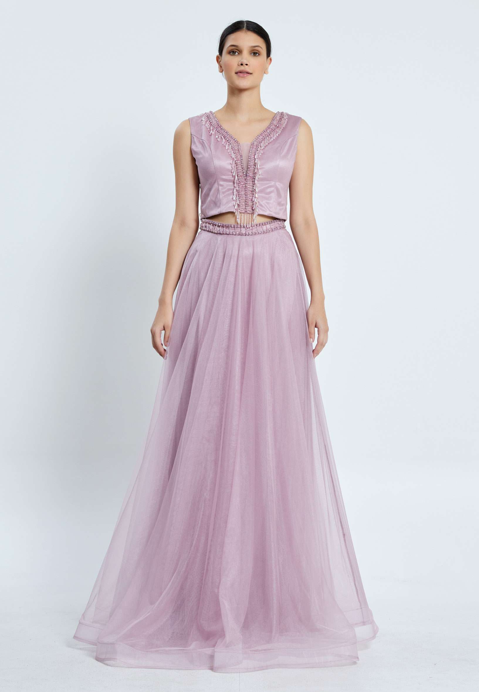 Sleeveless Maxi Tulle Two Piece Regular Prom Dress pnl7001 - Image 21