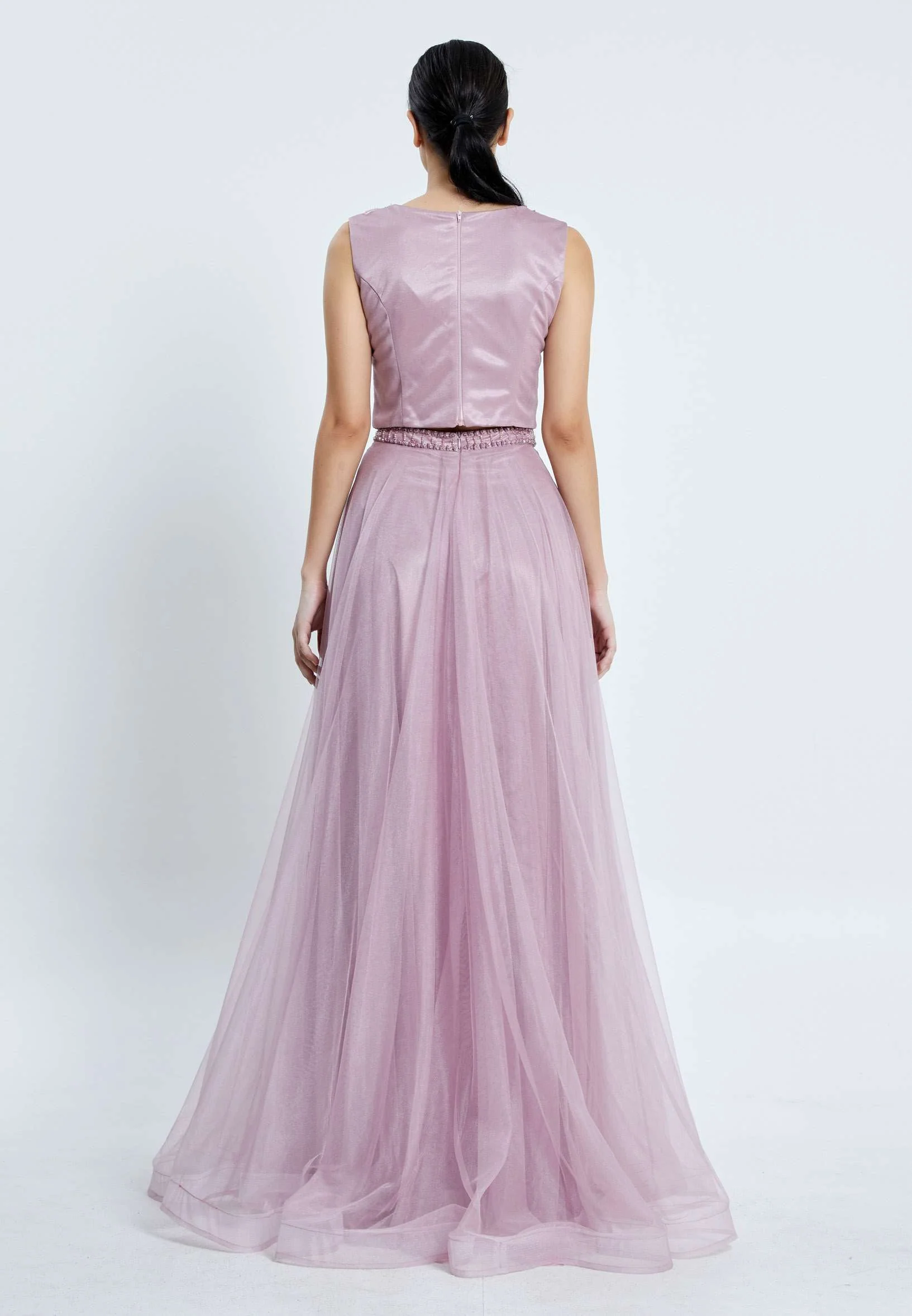 Sleeveless Maxi Tulle Two Piece Regular Prom Dress pnl7001 - Image 22