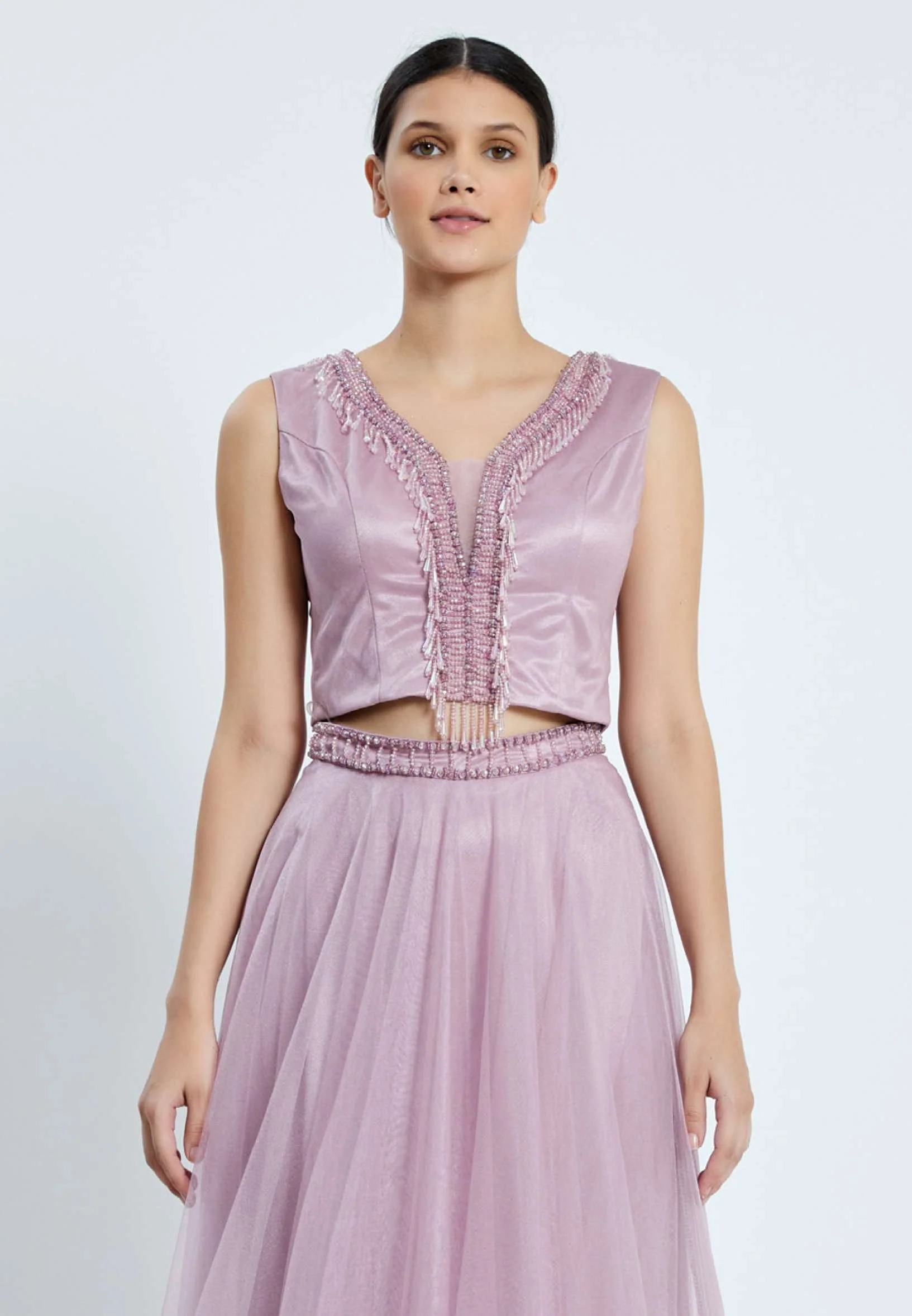 Sleeveless Maxi Tulle Two Piece Regular Prom Dress pnl7001 - Image 24