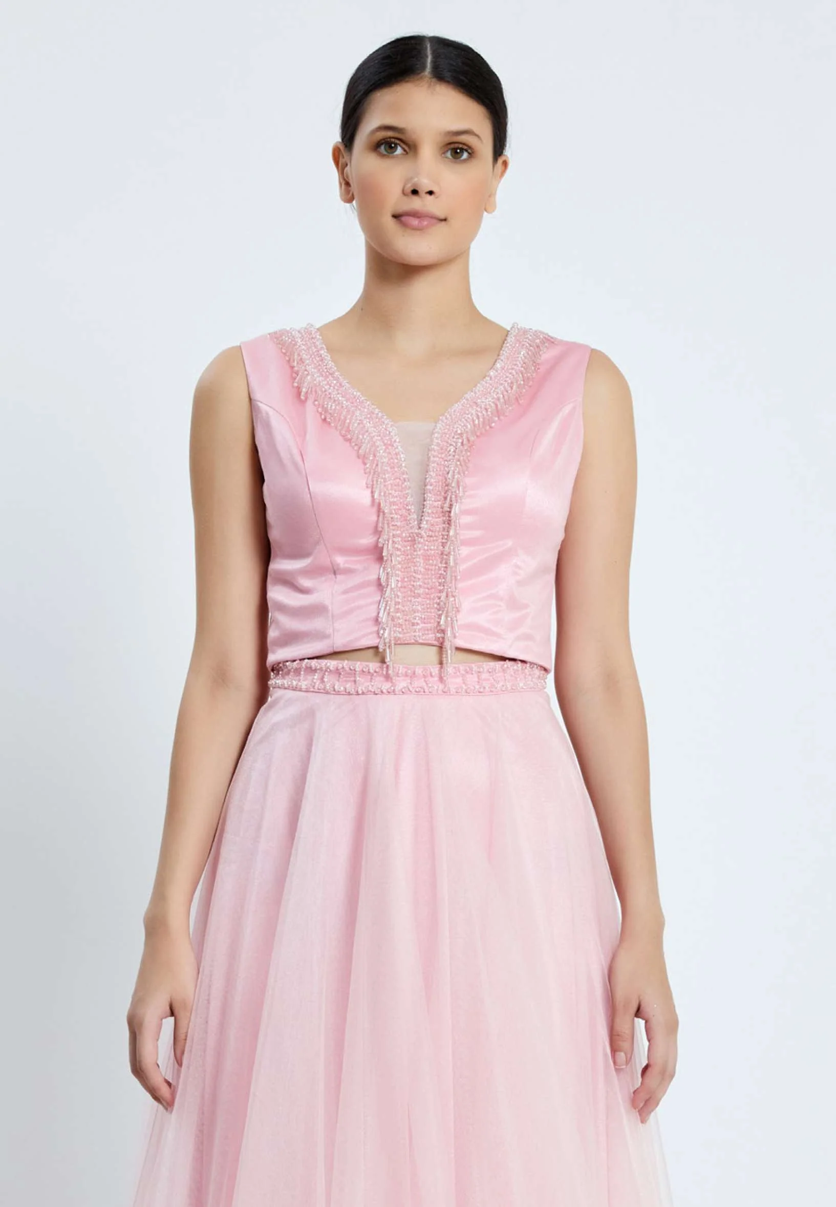 Sleeveless Maxi Tulle Two Piece Regular Prom Dress pnl7001 - Image 28