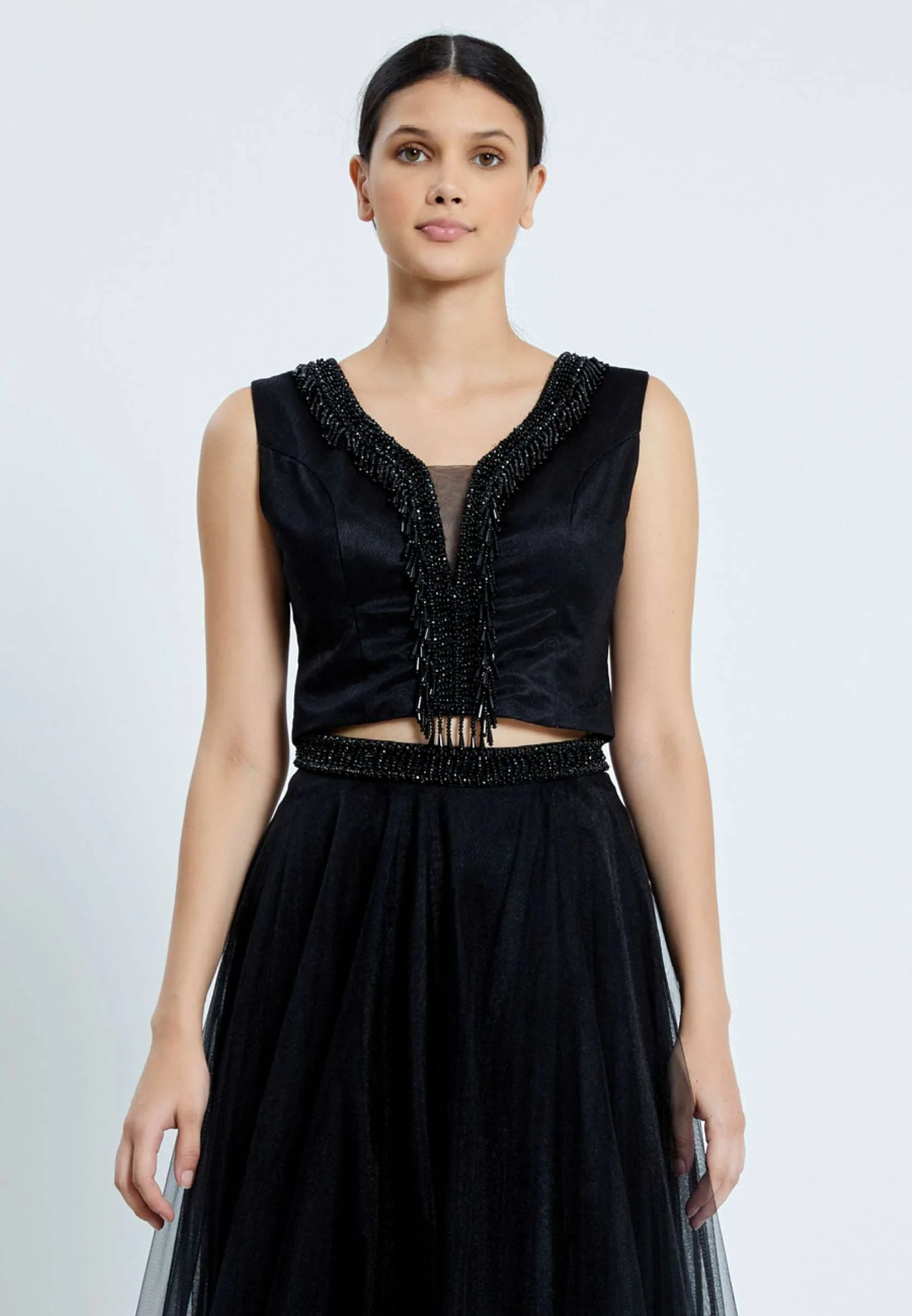 Sleeveless Maxi Tulle Two Piece Regular Prom Dress pnl7001 - Image 4