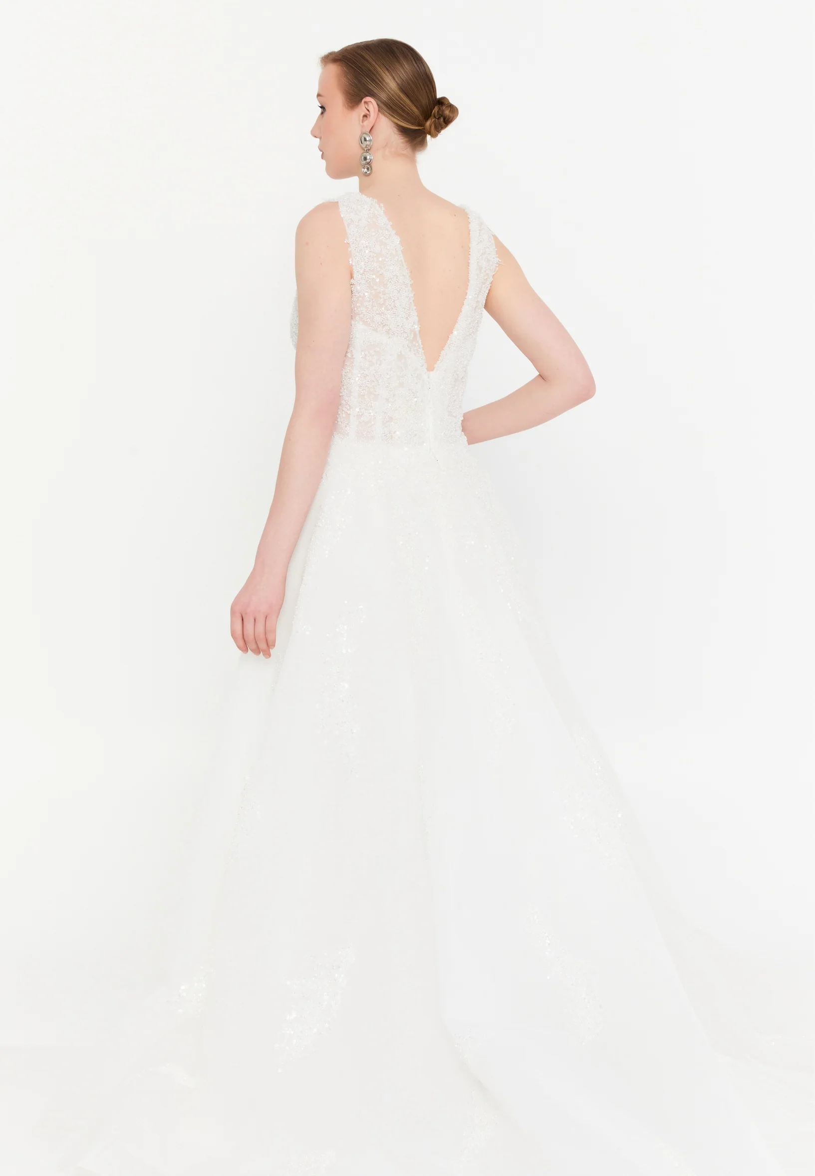Sleeveless Maxi Tulle Two Piece Regular Wedding Guest Dress mtcw11303 - Image 2