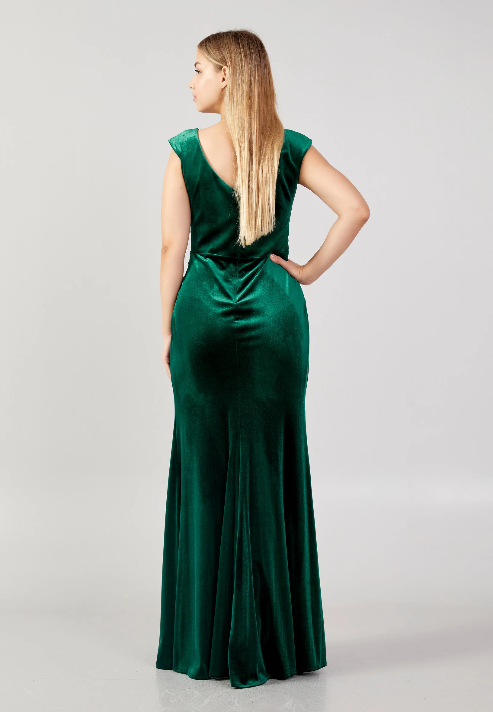 Sleeveless Maxi Velvet Mermaid Plus Size Evening Dress rmn3251 - Image 10