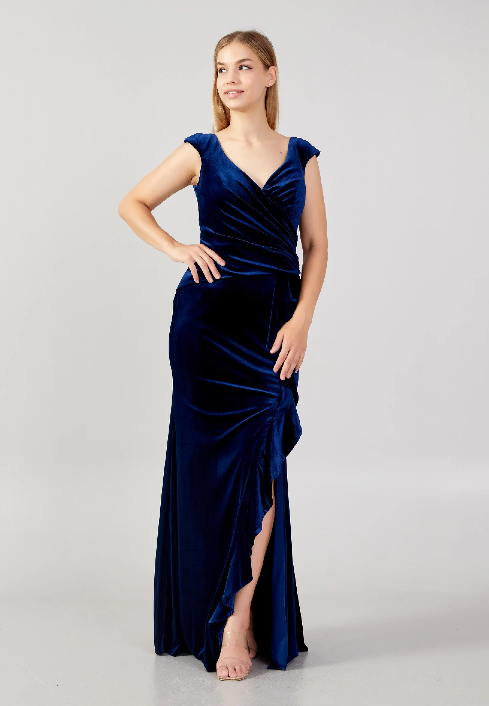 Sleeveless Maxi Velvet Mermaid Plus Size Evening Dress rmn3251 - Image 13