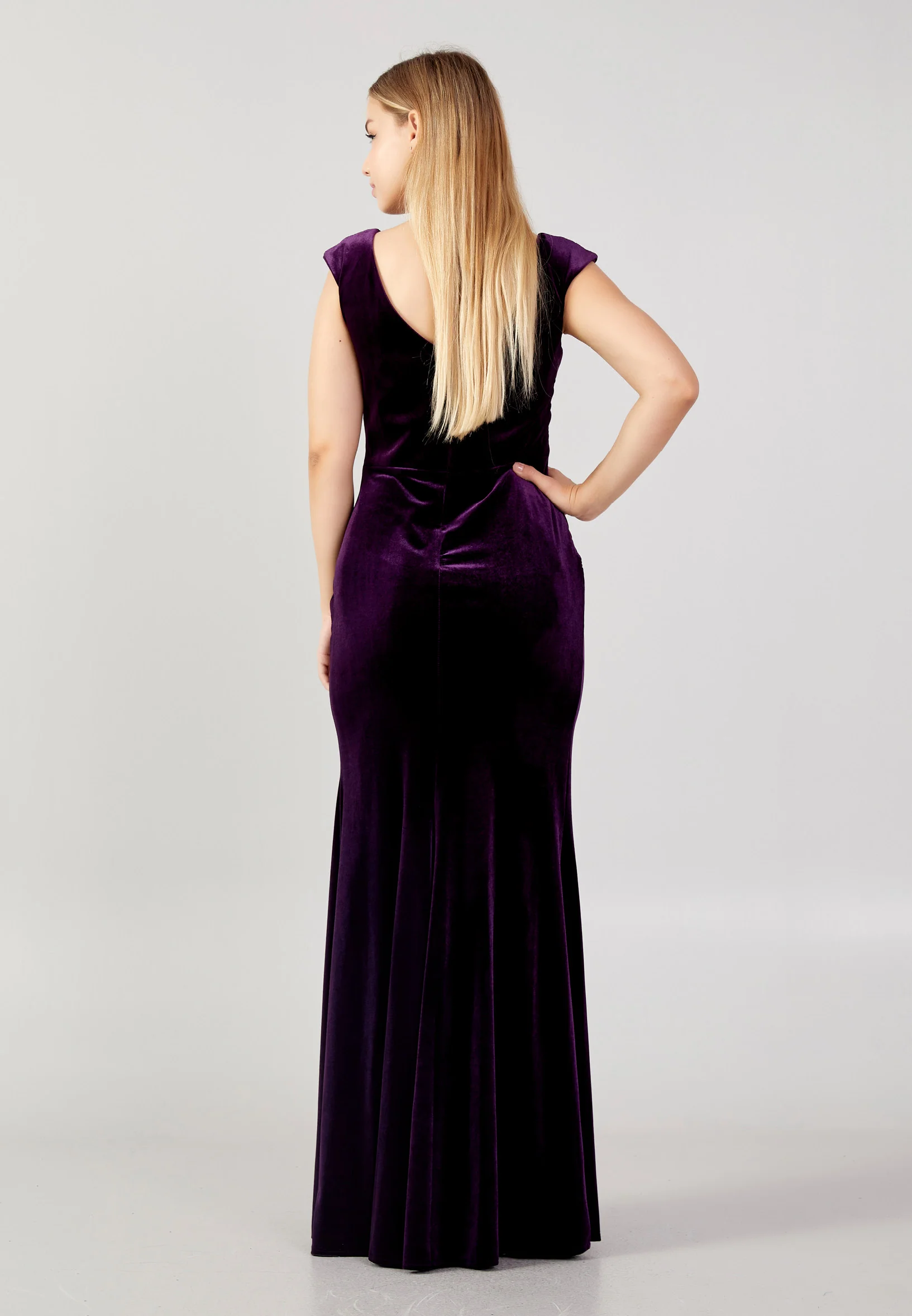 Sleeveless Maxi Velvet Mermaid Plus Size Evening Dress rmn3251 - Image 18