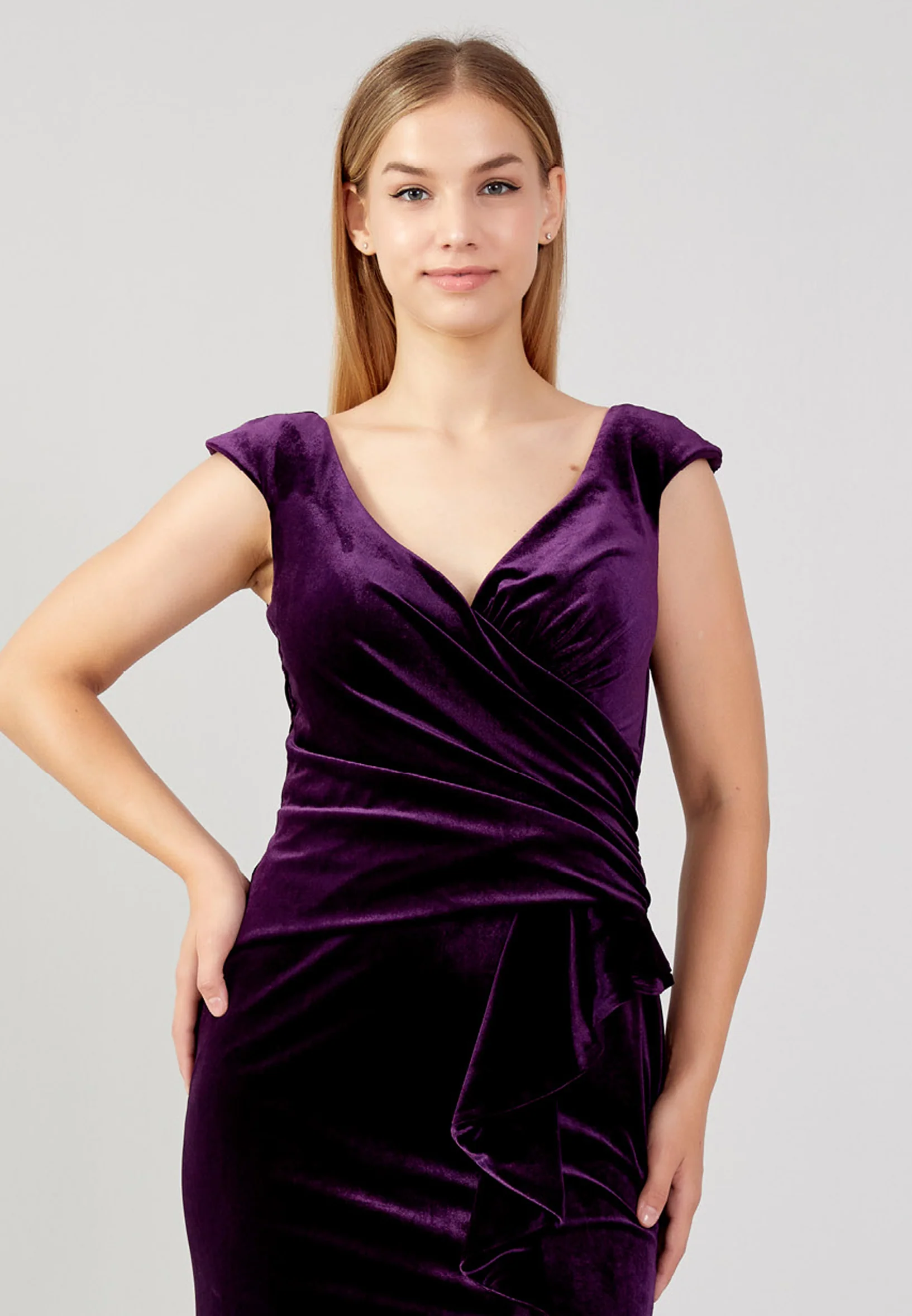 Sleeveless Maxi Velvet Mermaid Plus Size Evening Dress rmn3251 - Image 20