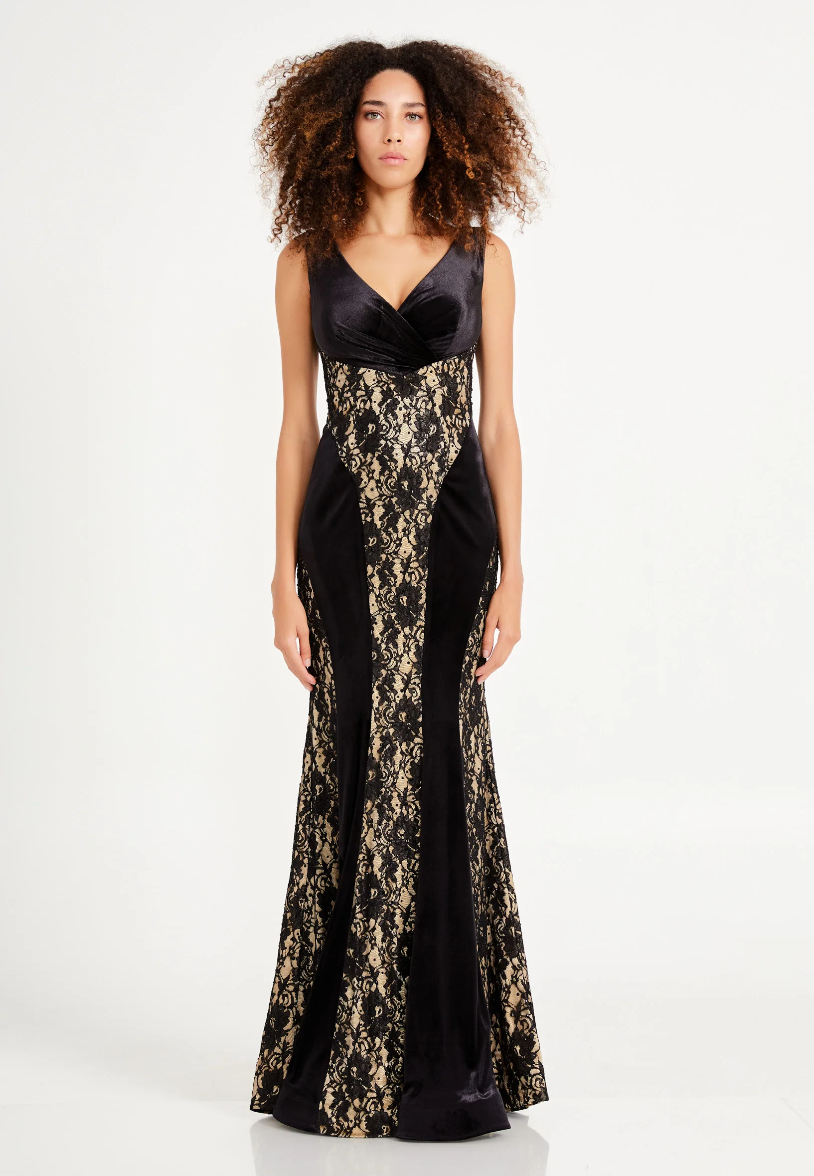 Sleeveless Maxi Velvet Mermaid Regular Evening Dress frc2059a