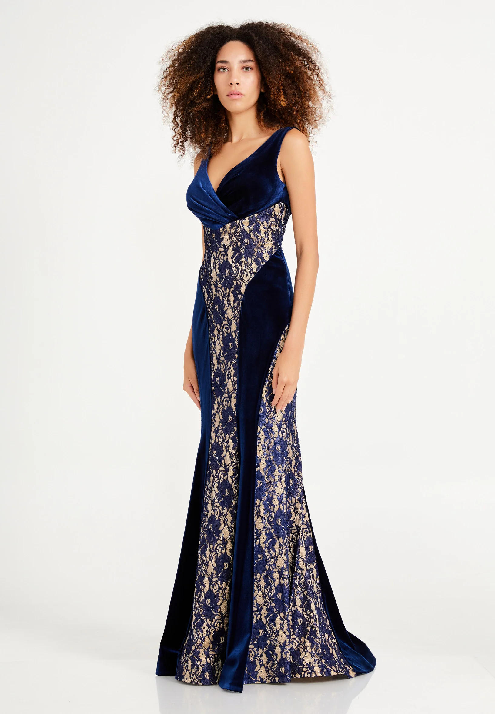 Sleeveless Maxi Velvet Mermaid Regular Evening Dress frc2059a - Image 11