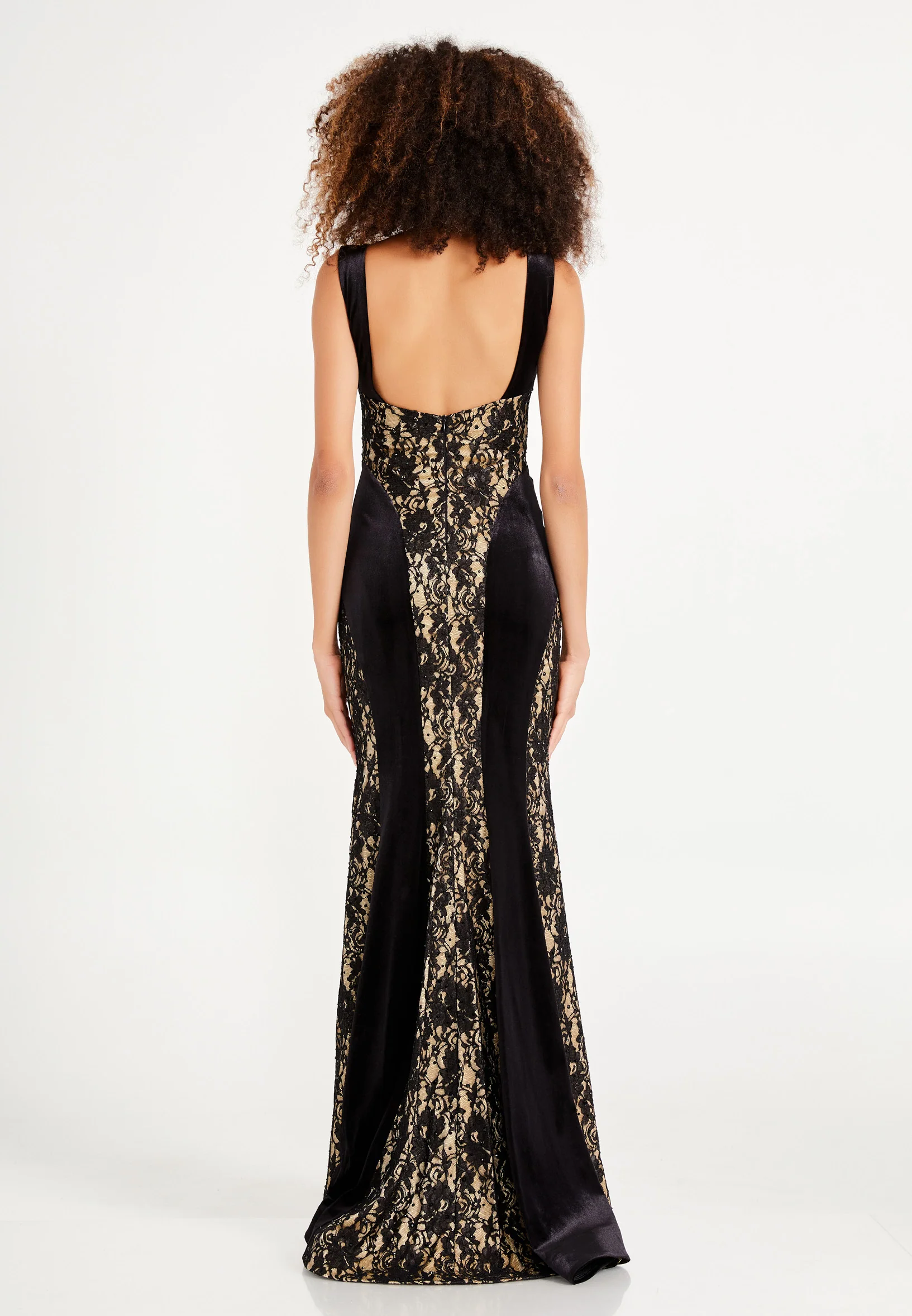 Sleeveless Maxi Velvet Mermaid Regular Evening Dress frc2059a - Image 2