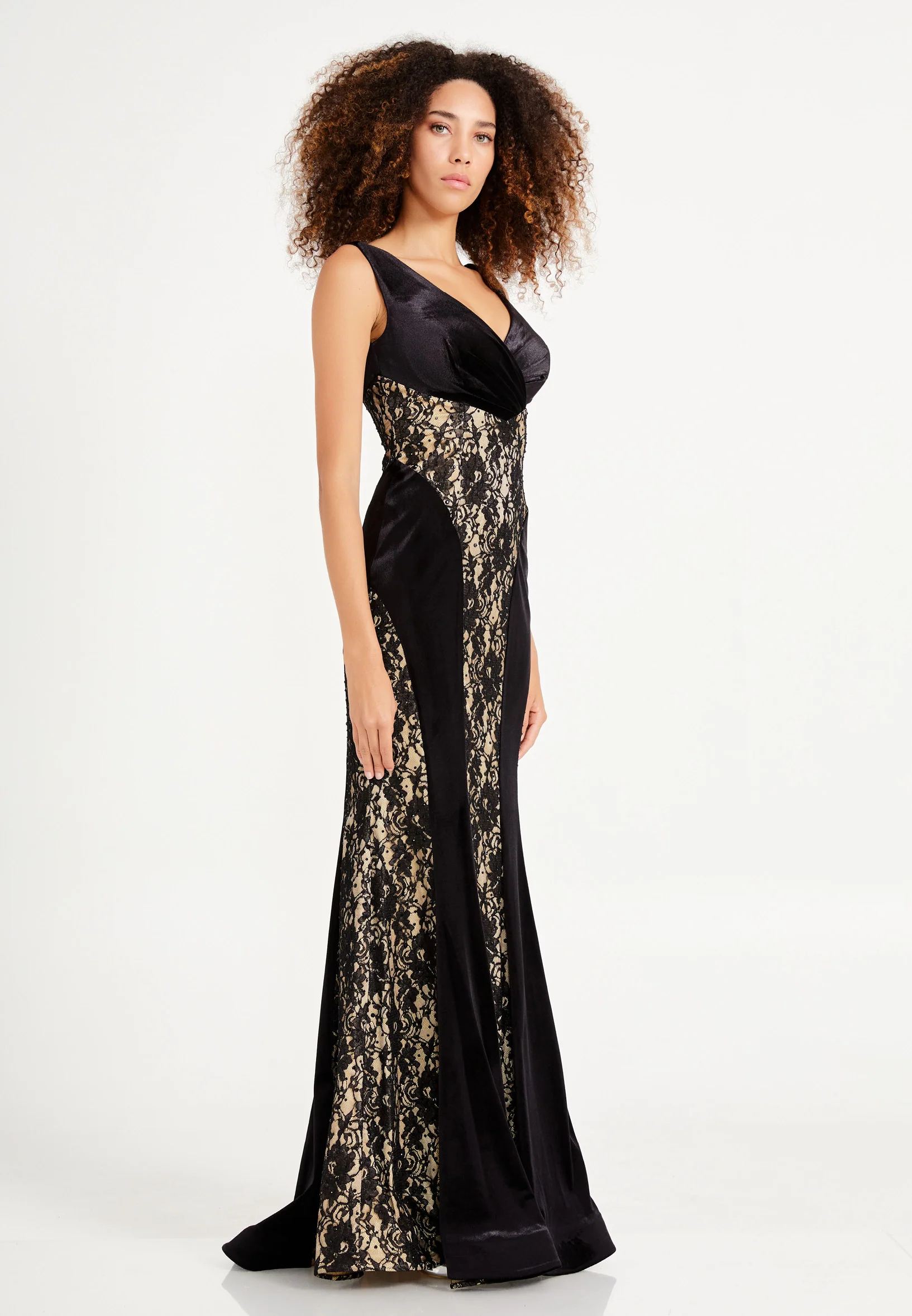 Sleeveless Maxi Velvet Mermaid Regular Evening Dress frc2059a - Image 3