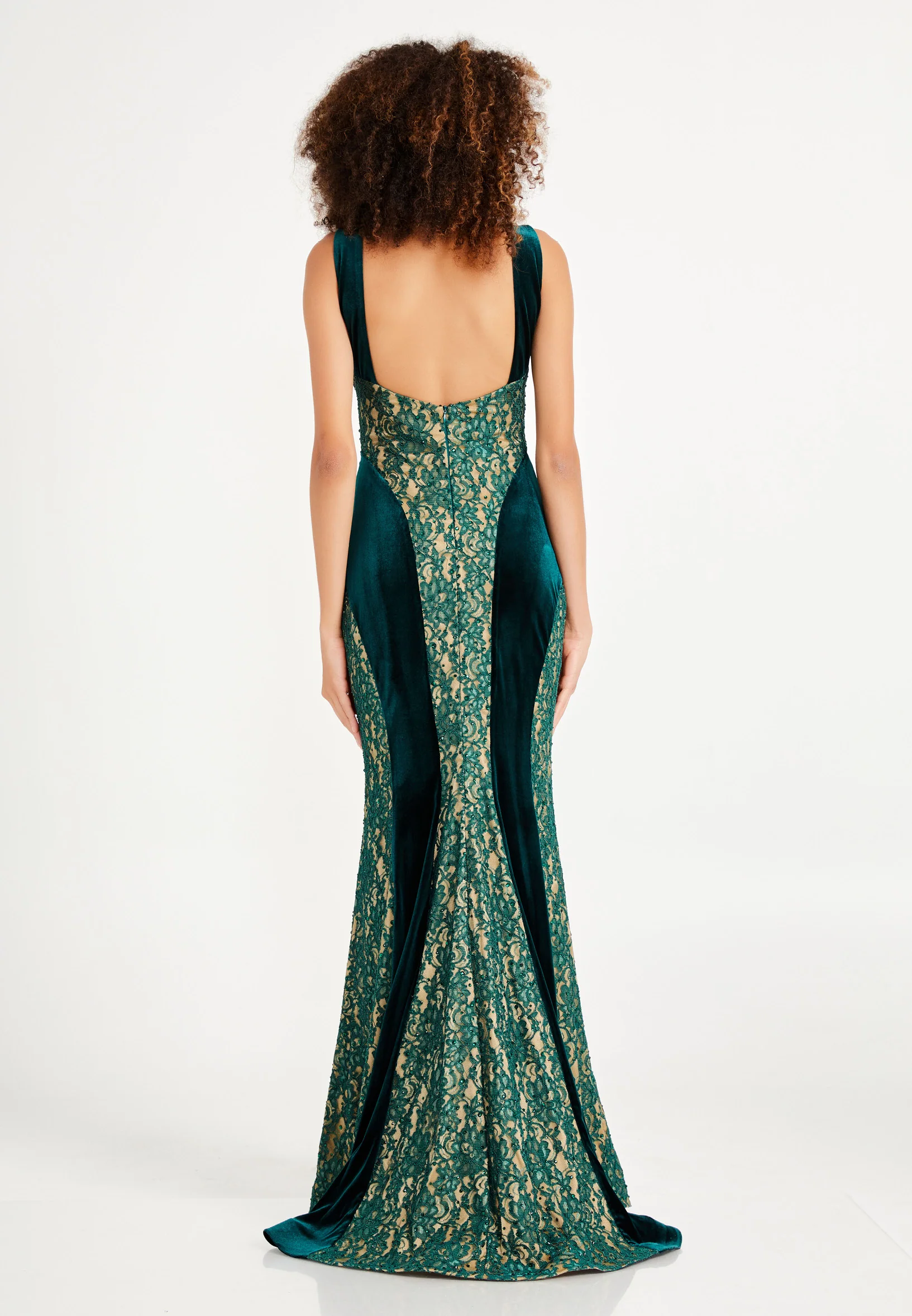 Sleeveless Maxi Velvet Mermaid Regular Evening Dress frc2059a - Image 6