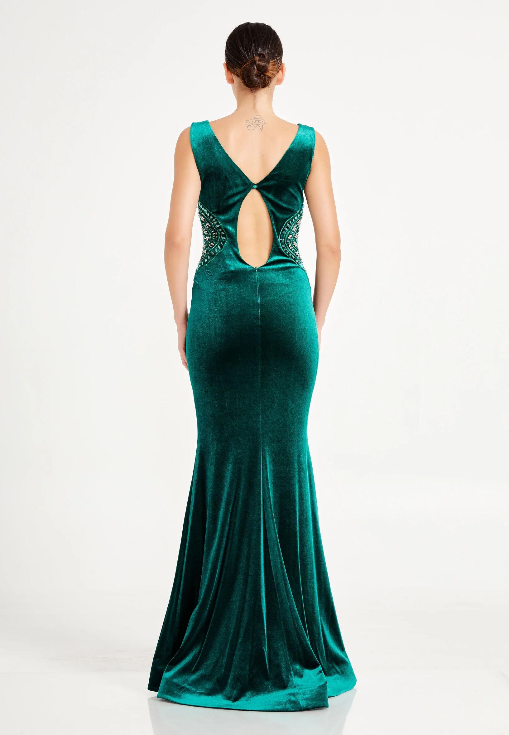 Sleeveless Maxi Velvet Mermaid Regular Evening Dress frc2089ab - Image 10