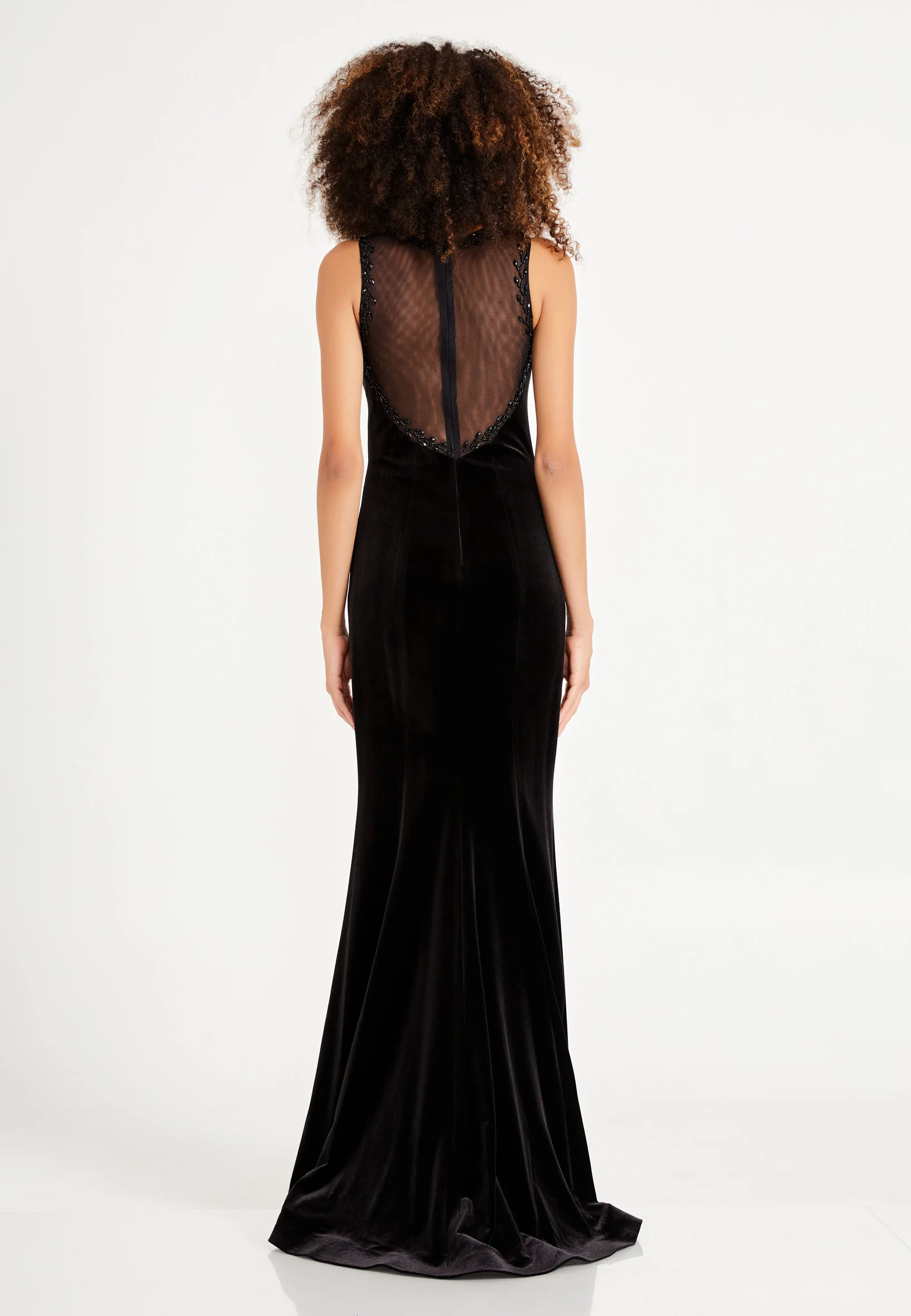 Sleeveless Maxi Velvet Mermaid Regular Evening Dress frc2092ab - Image 2
