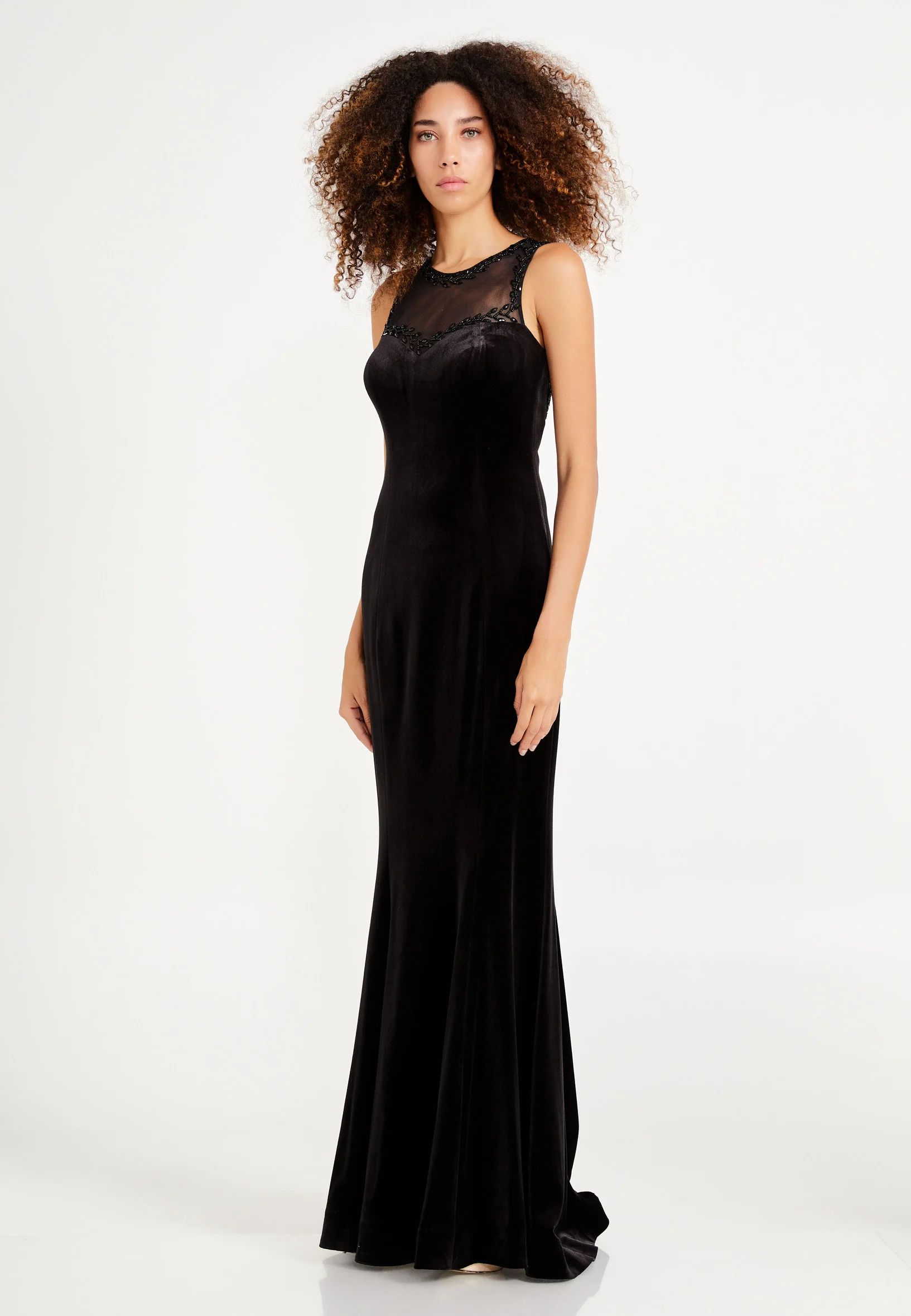 Sleeveless Maxi Velvet Mermaid Regular Evening Dress frc2092ab - Image 3
