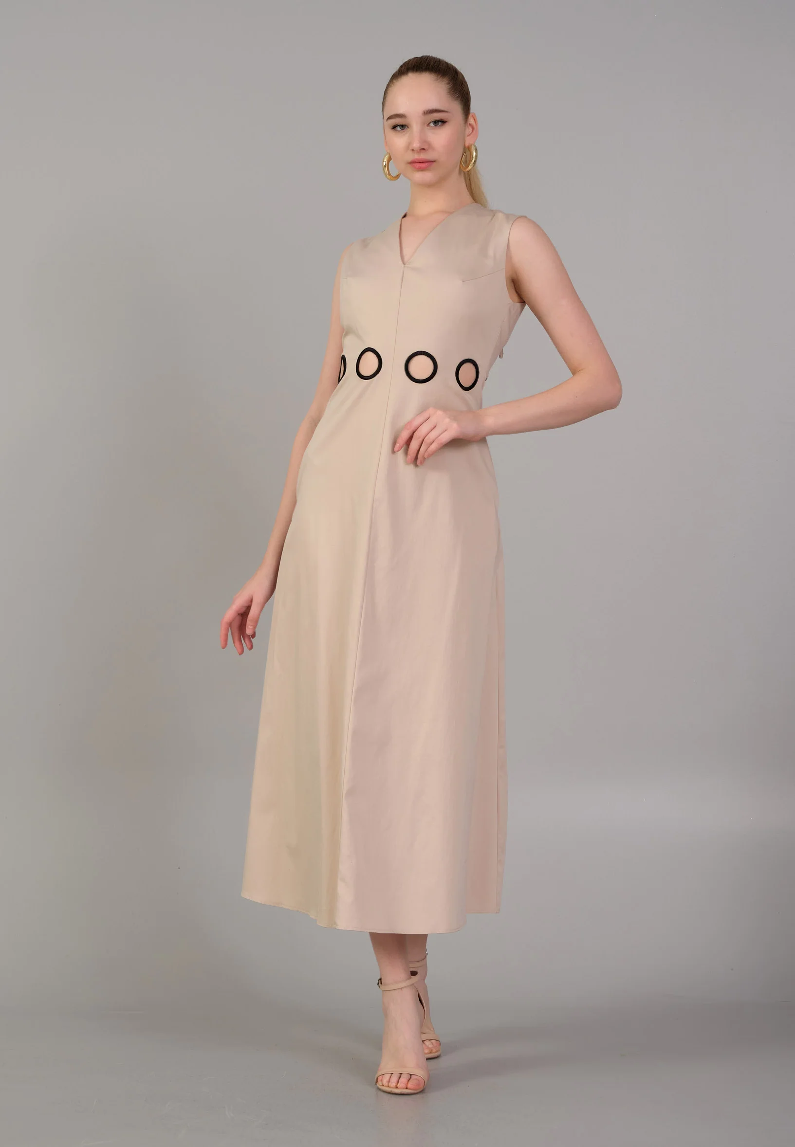 Sleeveless Maxi Viscose Column Regular Casual Dress kmy24y40504
