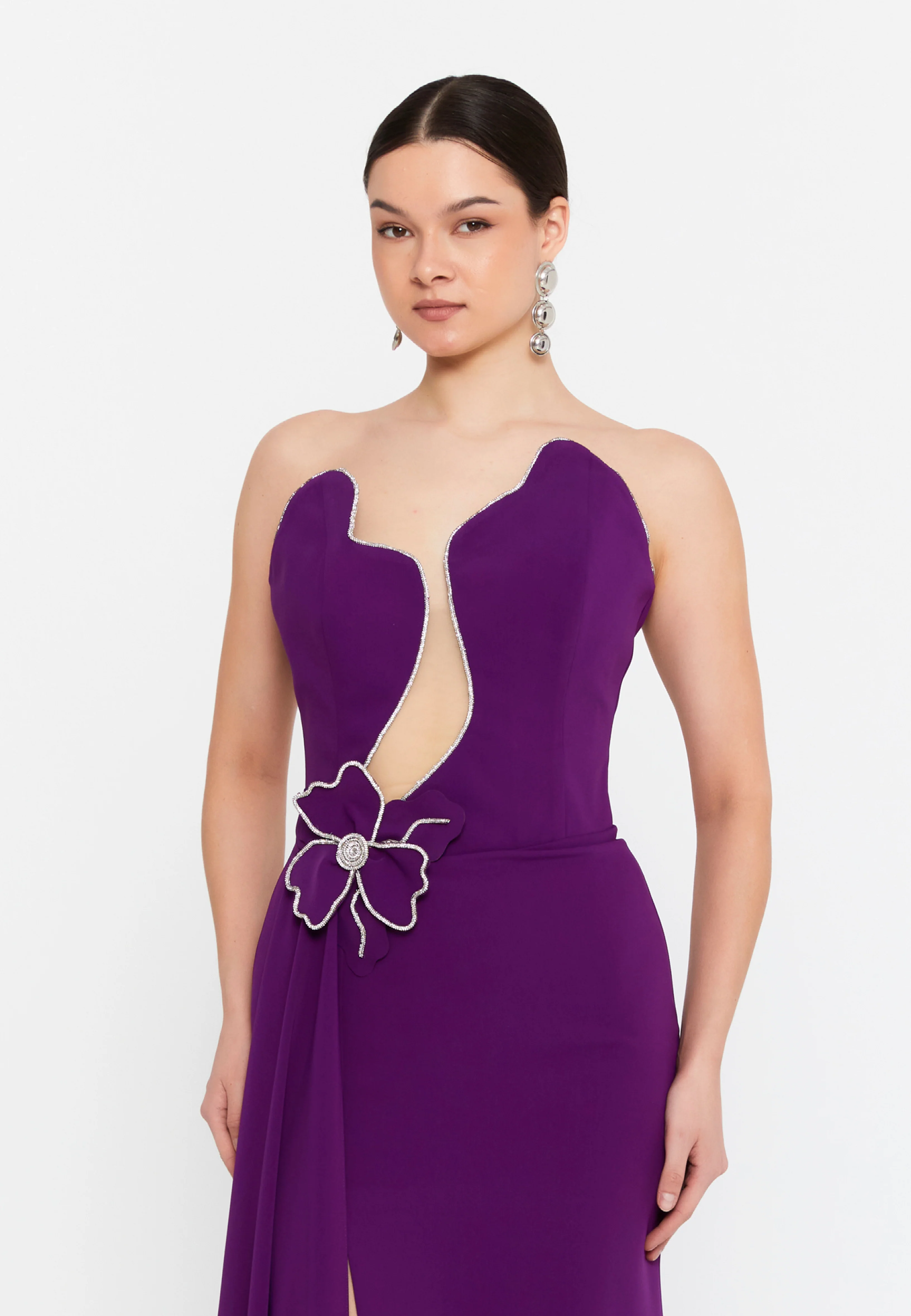 Sleeveless Maxi Viscose Column Regular Wedding Guest Dress aln1810 - Image 16